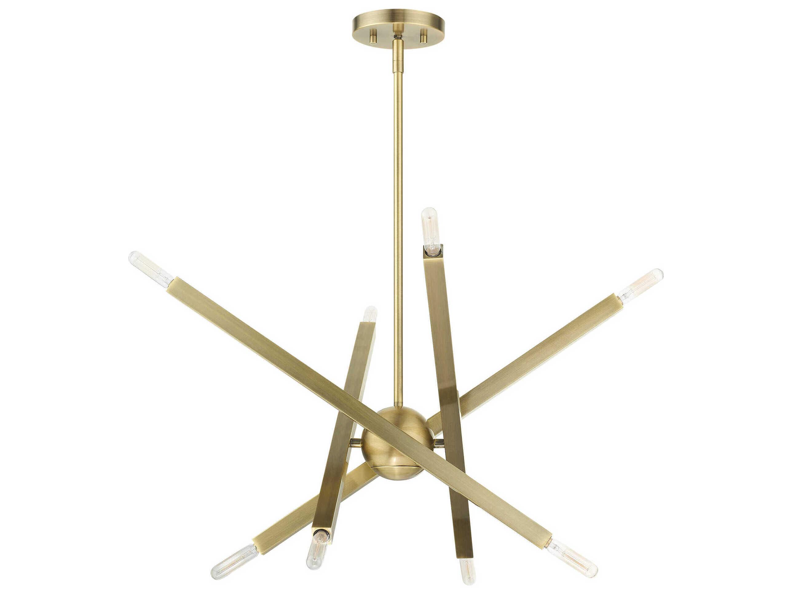 Livex Lighting Monaco 8-Light Antique Brass Candelabra Sputnik Chandelier