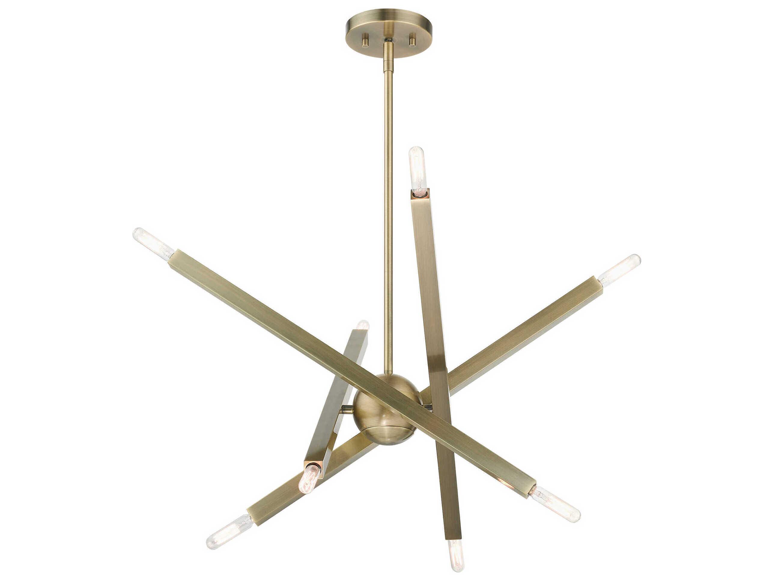 Livex Lighting Monaco 8-Light Antique Brass Candelabra Sputnik Chandelier