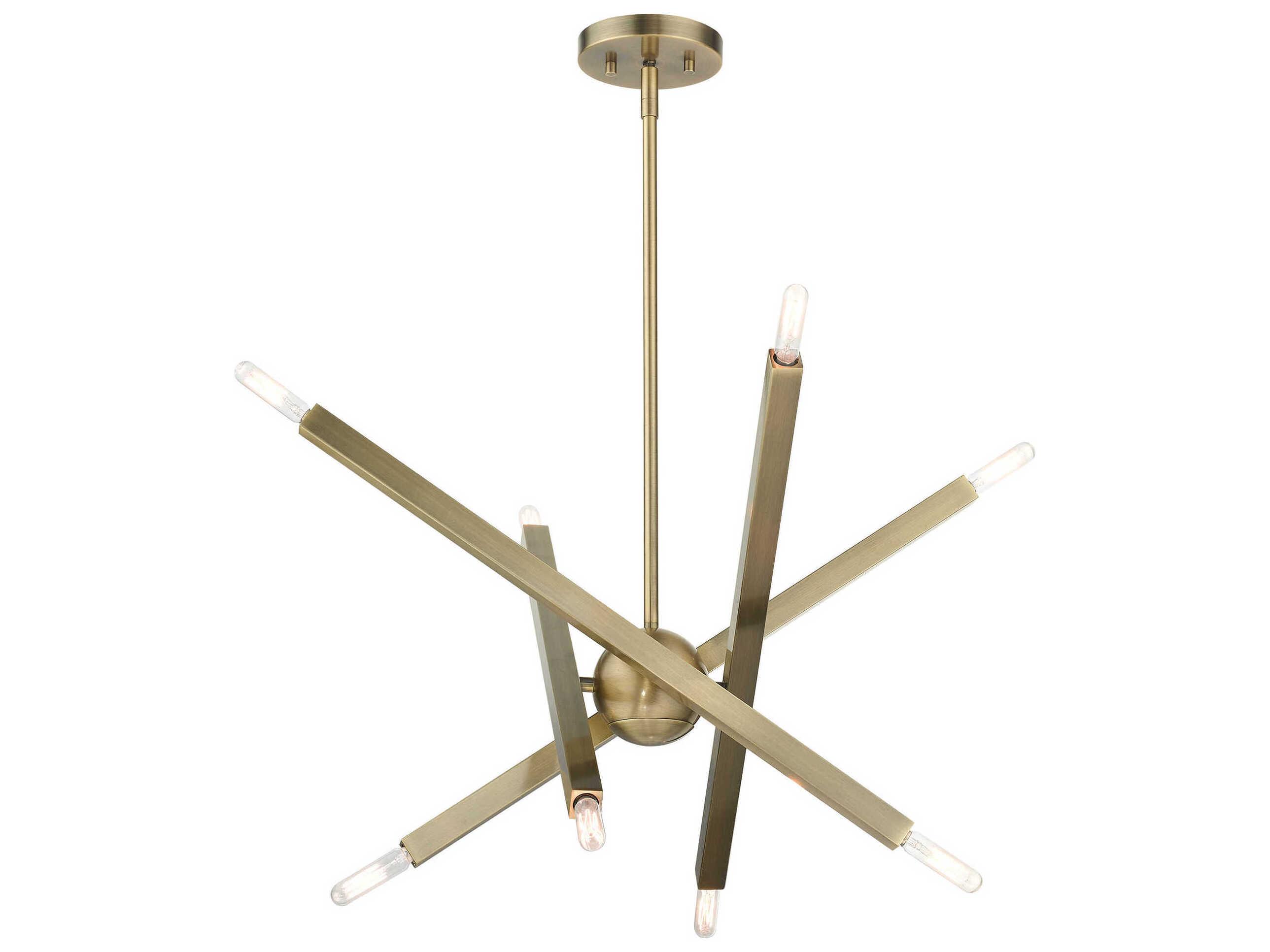 Livex Lighting Monaco 8-Light Antique Brass Candelabra Sputnik Chandelier