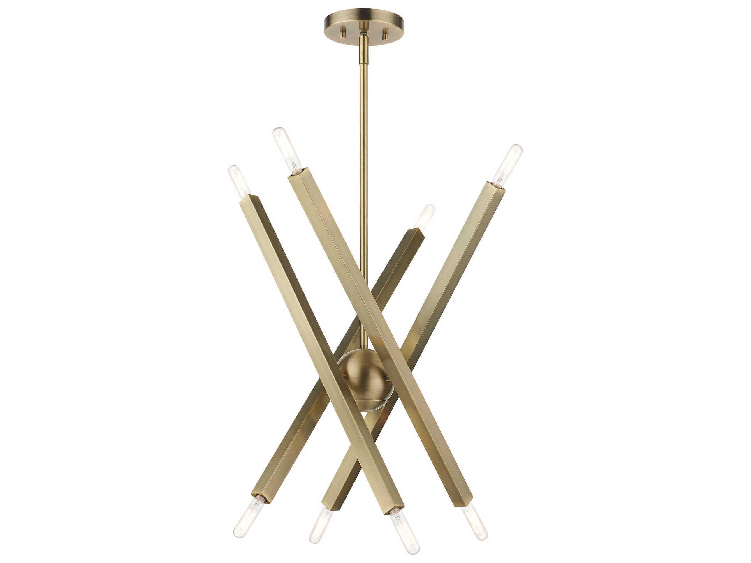Livex Lighting Monaco 8-Light Antique Brass Candelabra Sputnik Chandelier