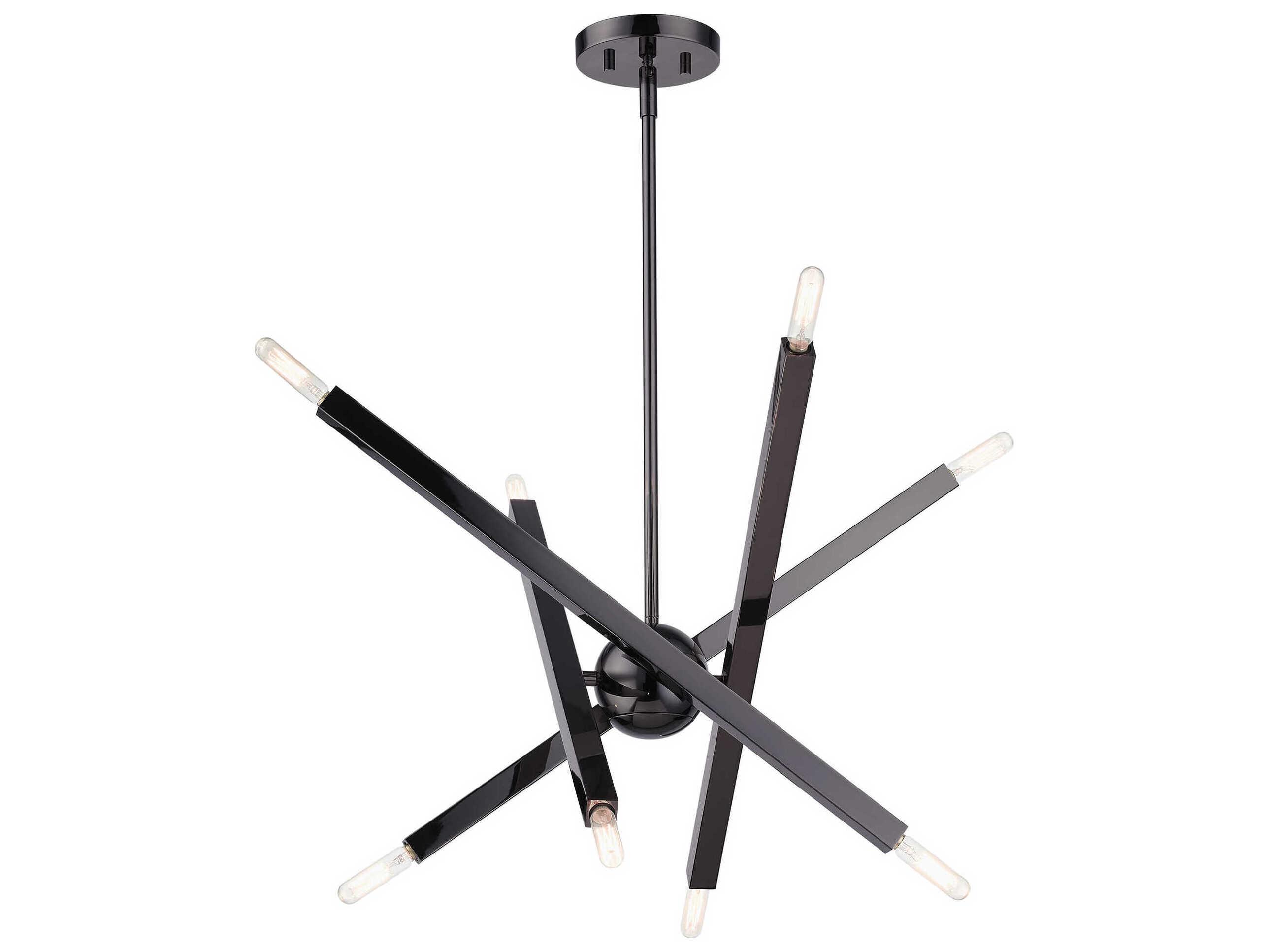 Livex Lighting Monaco 8-Light Black Chrome Candelabra Sputnik Chandelier