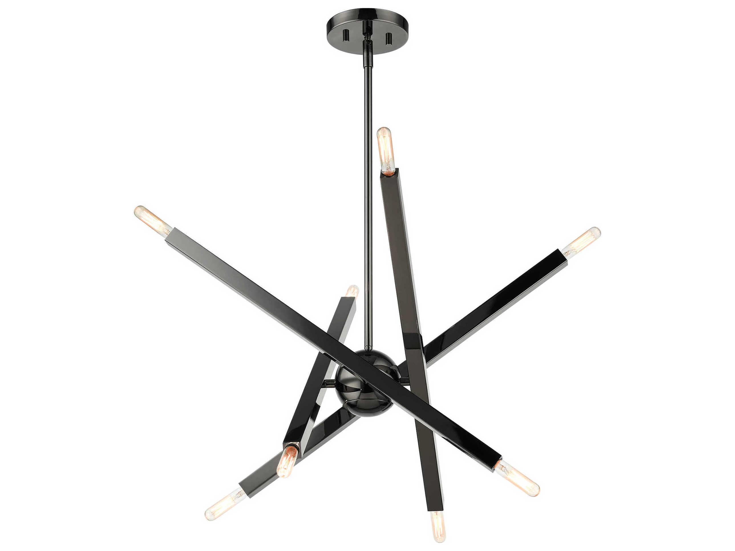 Livex Lighting Monaco 8-Light Black Chrome Candelabra Sputnik Chandelier