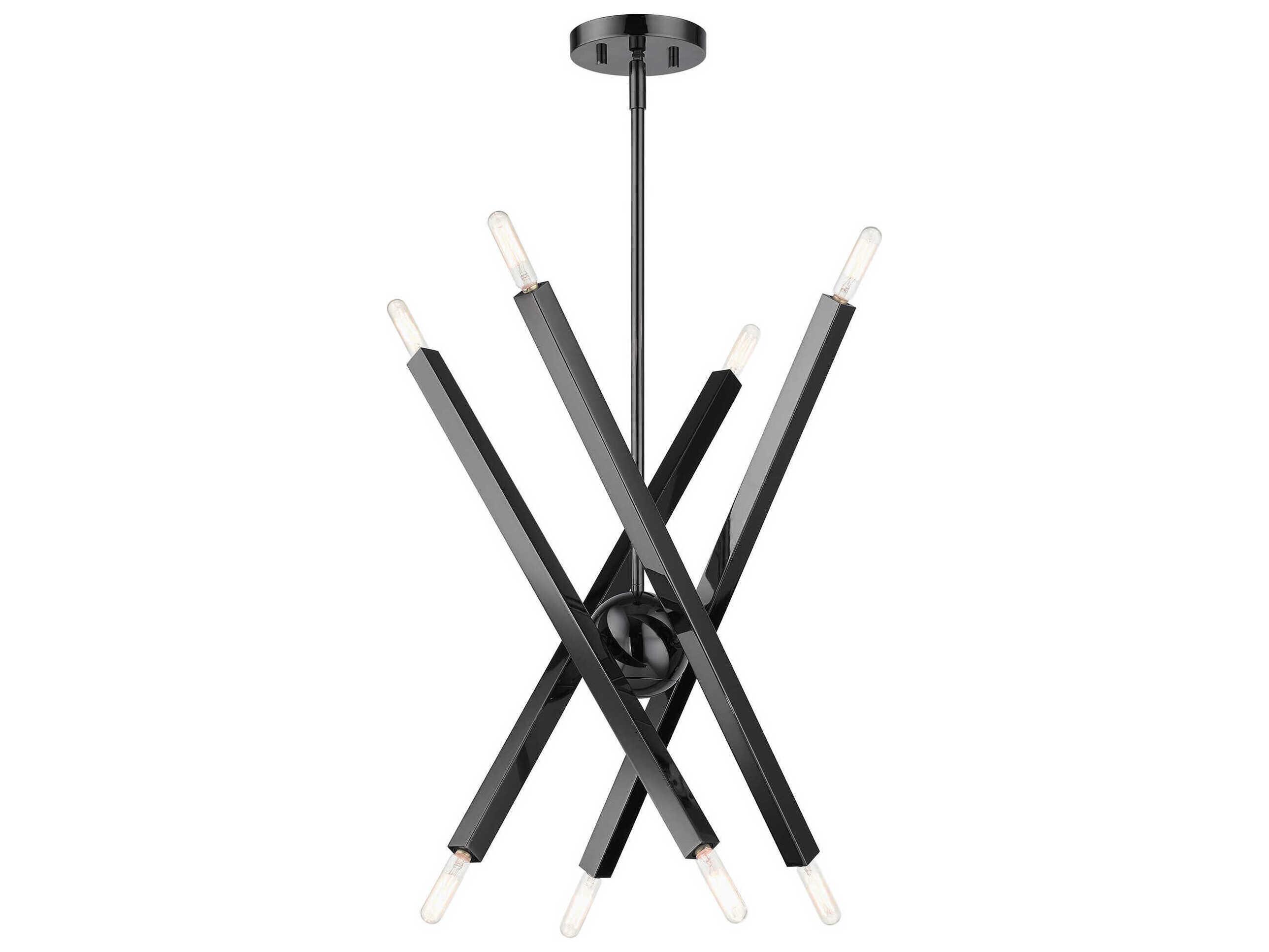 Livex Lighting Monaco 8-Light Black Chrome Candelabra Sputnik Chandelier