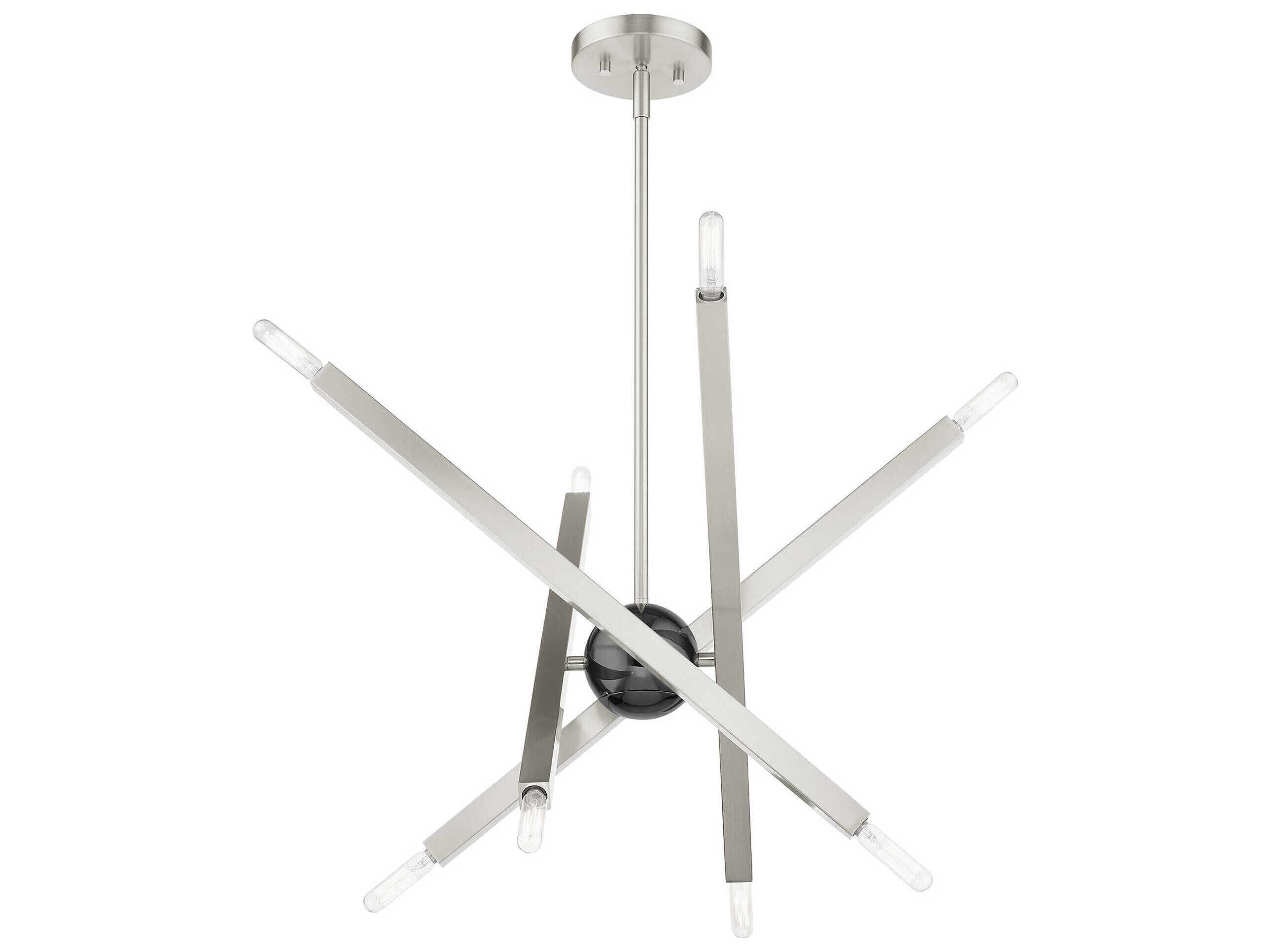 Livex Lighting Monaco 8-Light Brushed Nickel Candelabra Sputnik Chandelier