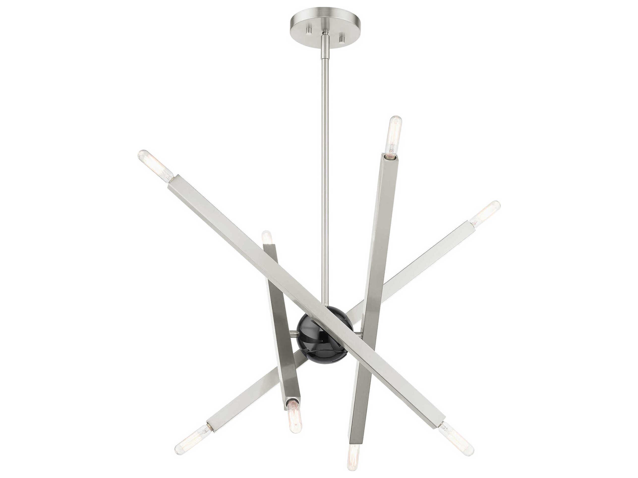 Livex Lighting Monaco 8-Light Brushed Nickel Candelabra Sputnik Chandelier