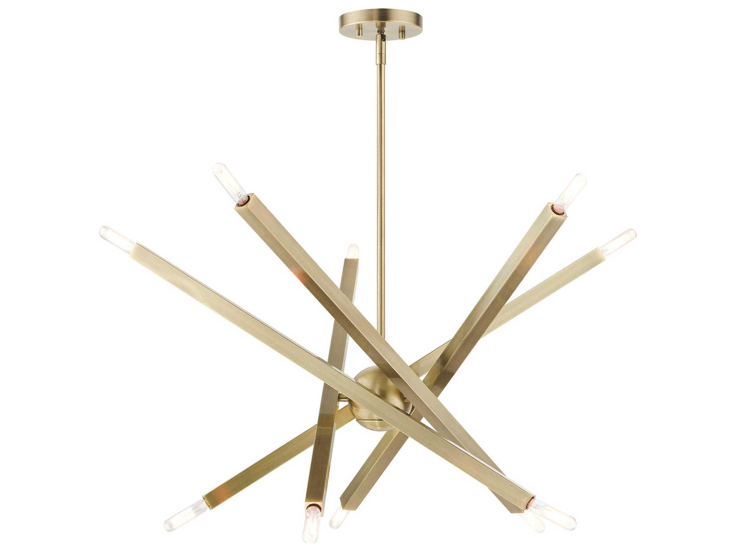 Livex Lighting Monaco 10-Light Antique Brass Candelabra Sputnik Chandelier