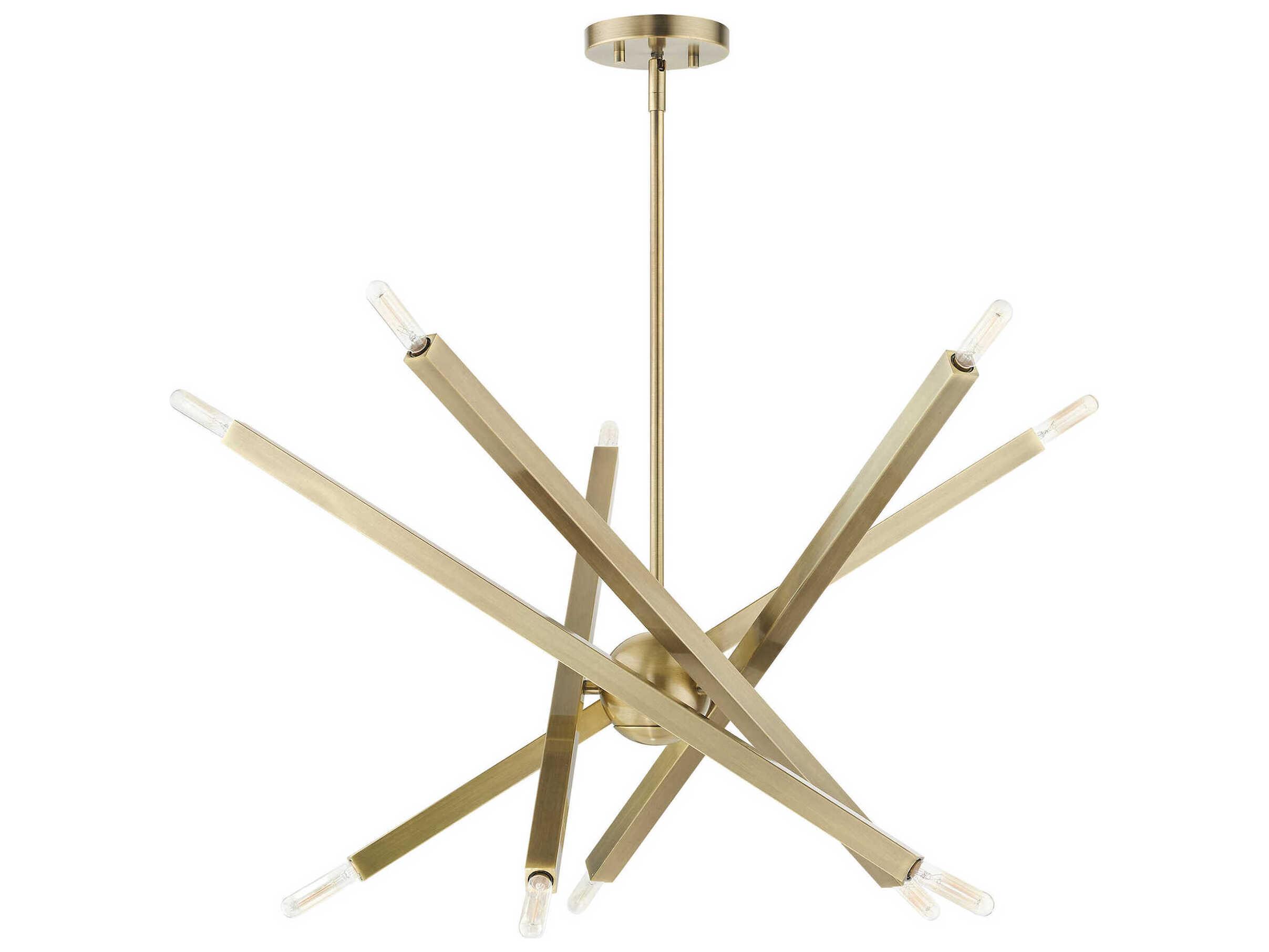 Livex Lighting Monaco 10-Light Antique Brass Candelabra Sputnik Chandelier