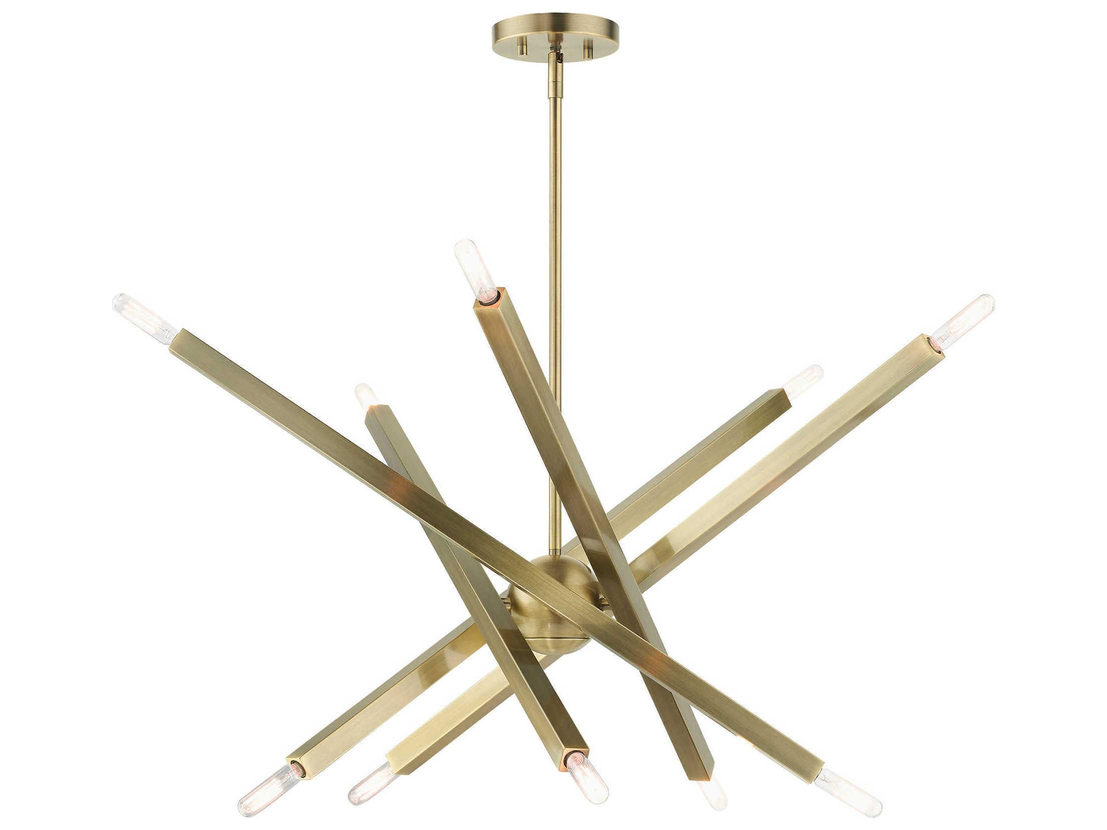Livex Lighting Monaco 10-Light Antique Brass Candelabra Sputnik Chandelier
