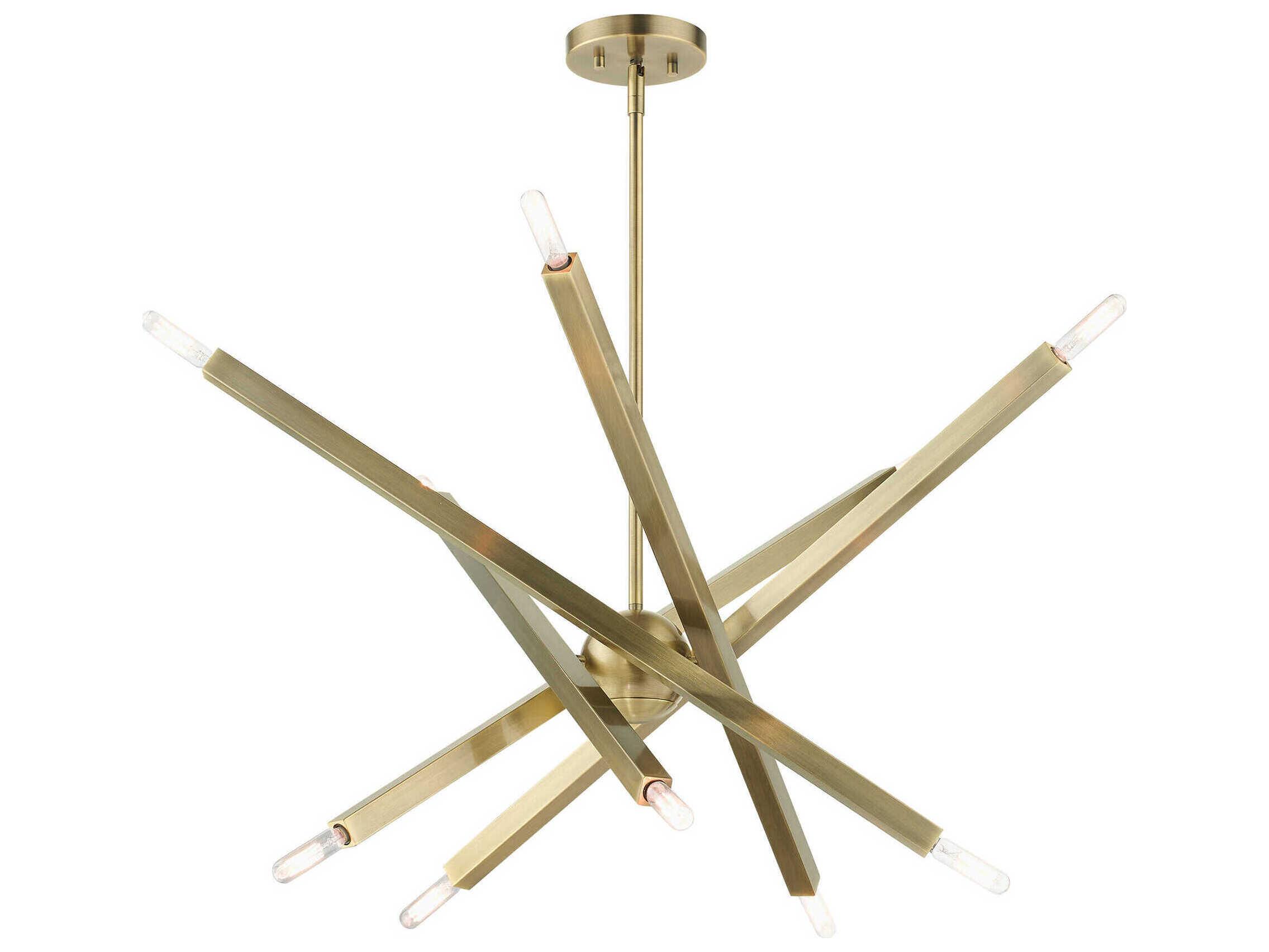 Livex Lighting Monaco 10-Light Antique Brass Candelabra Sputnik Chandelier