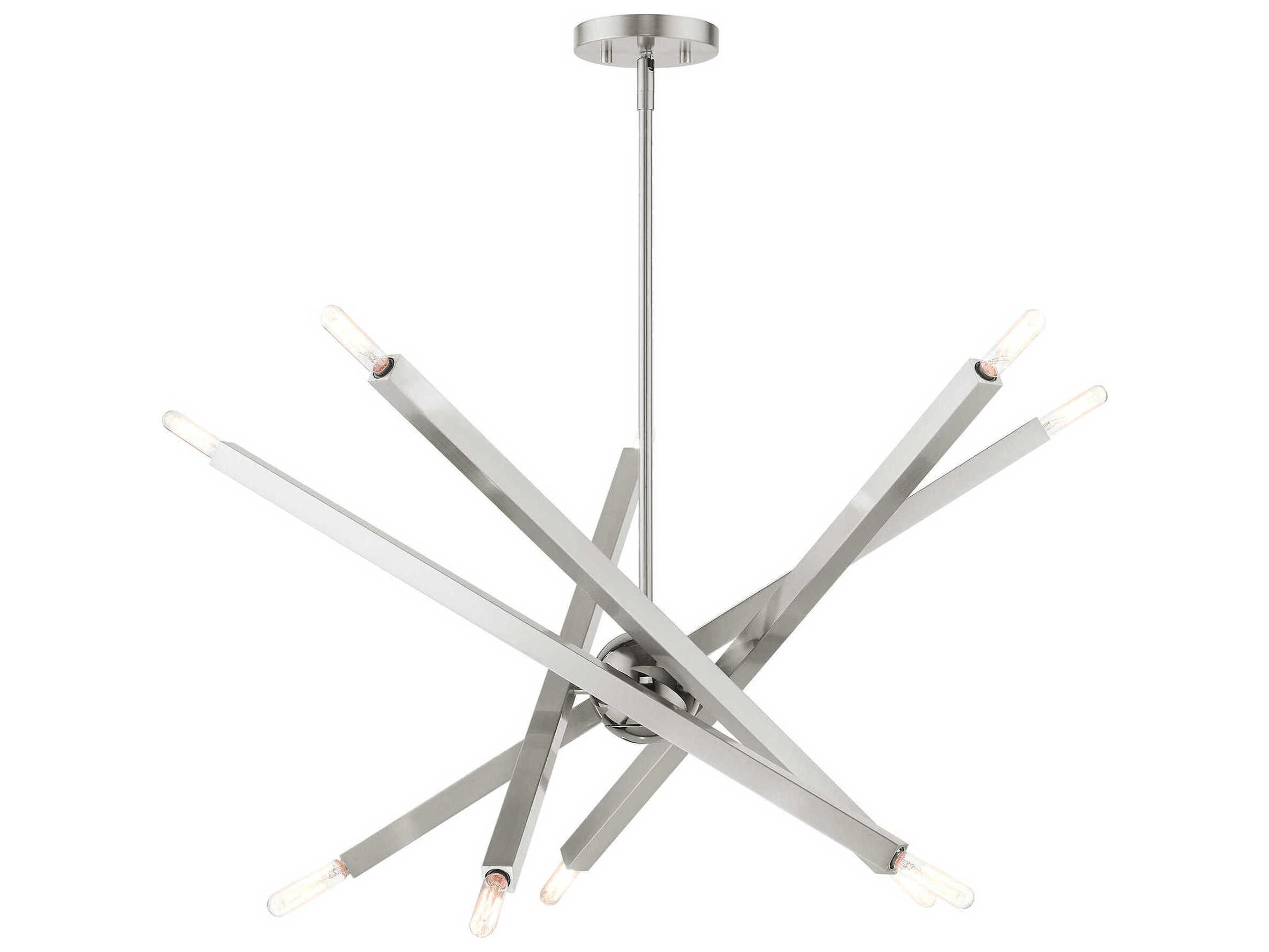 Livex Lighting Monaco 10-Light Brushed Nickel Candelabra Sputnik Chandelier