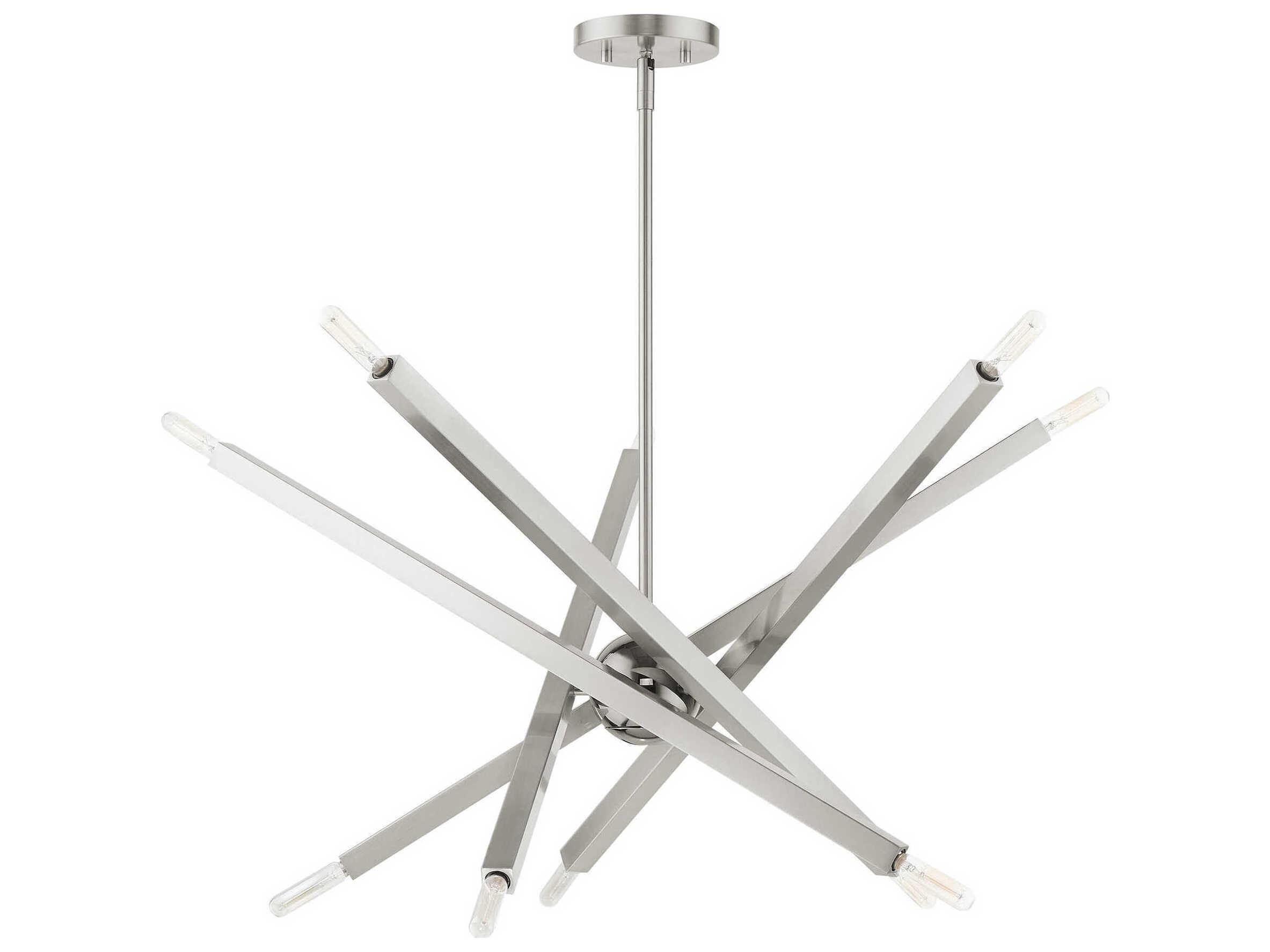 Livex Lighting Monaco 10-Light Brushed Nickel Candelabra Sputnik Chandelier
