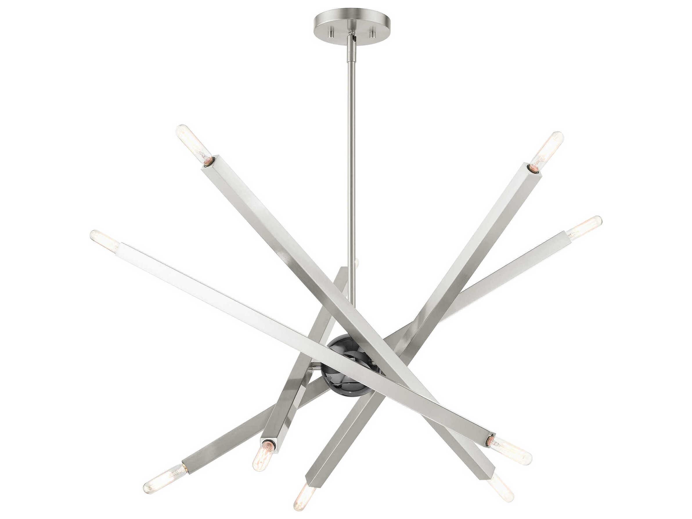 Livex Lighting Monaco 10-Light Brushed Nickel Candelabra Sputnik Chandelier