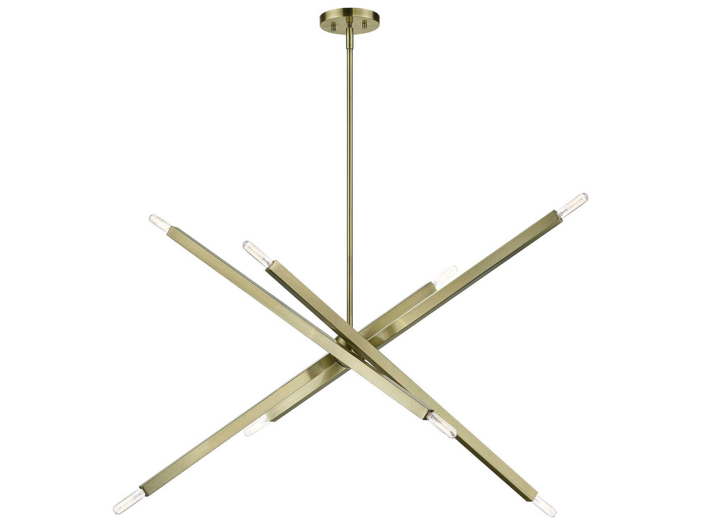 Livex Lighting Monaco 8-Light Antique Brass Candelabra Sputnik Chandelier