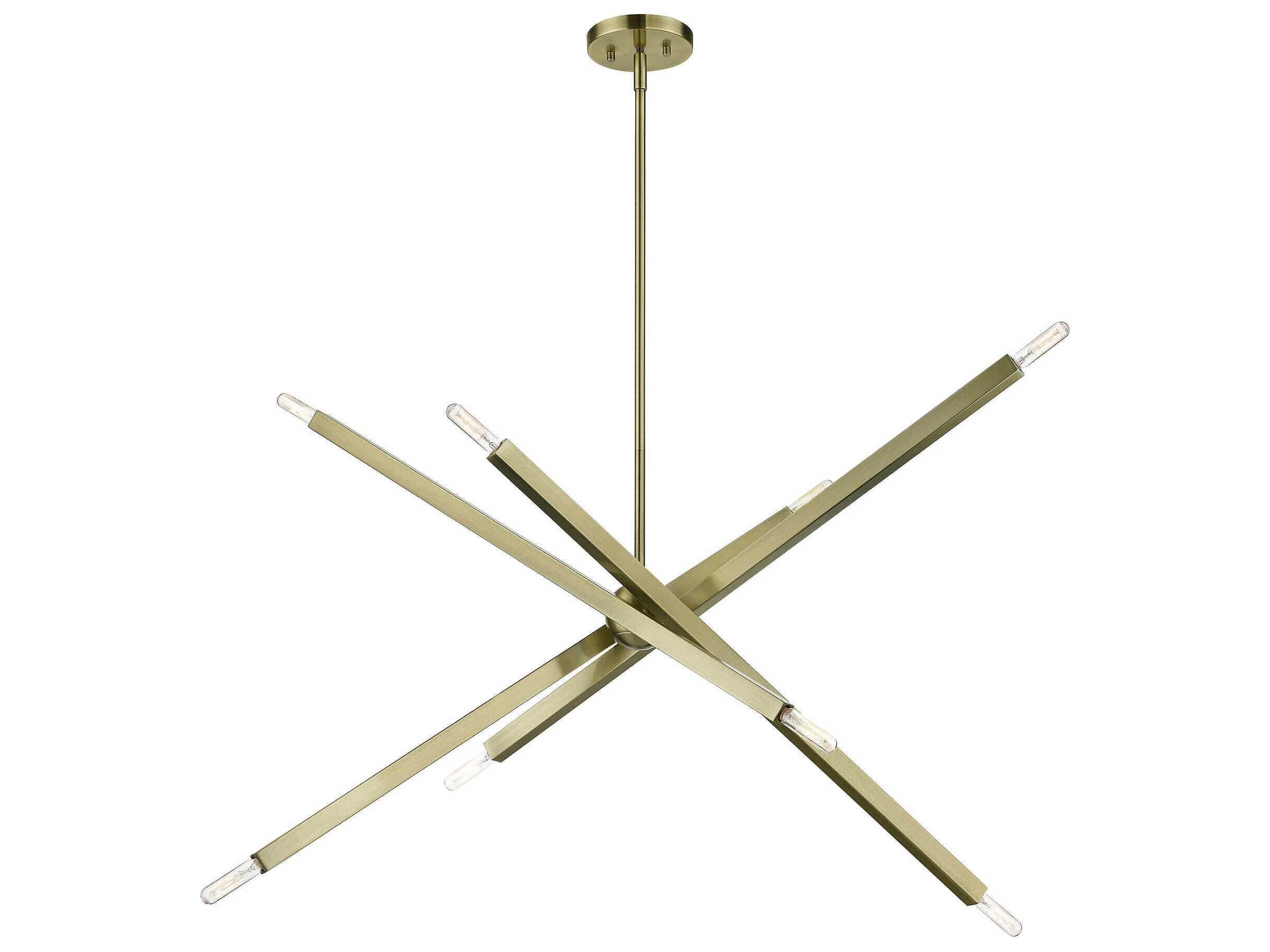 Livex Lighting Monaco 8-Light Antique Brass Candelabra Sputnik Chandelier