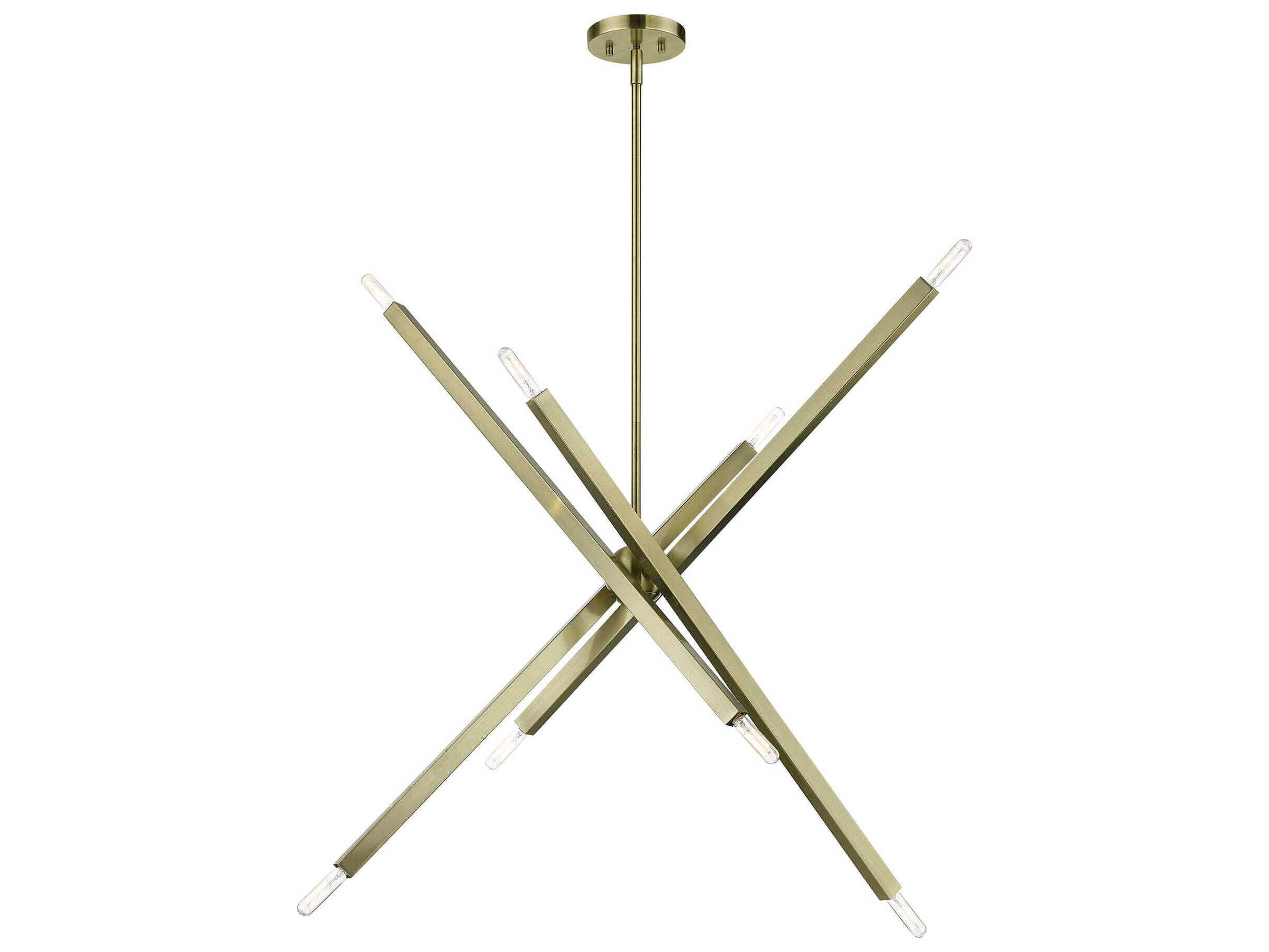 Livex Lighting Monaco 8-Light Antique Brass Candelabra Sputnik Chandelier