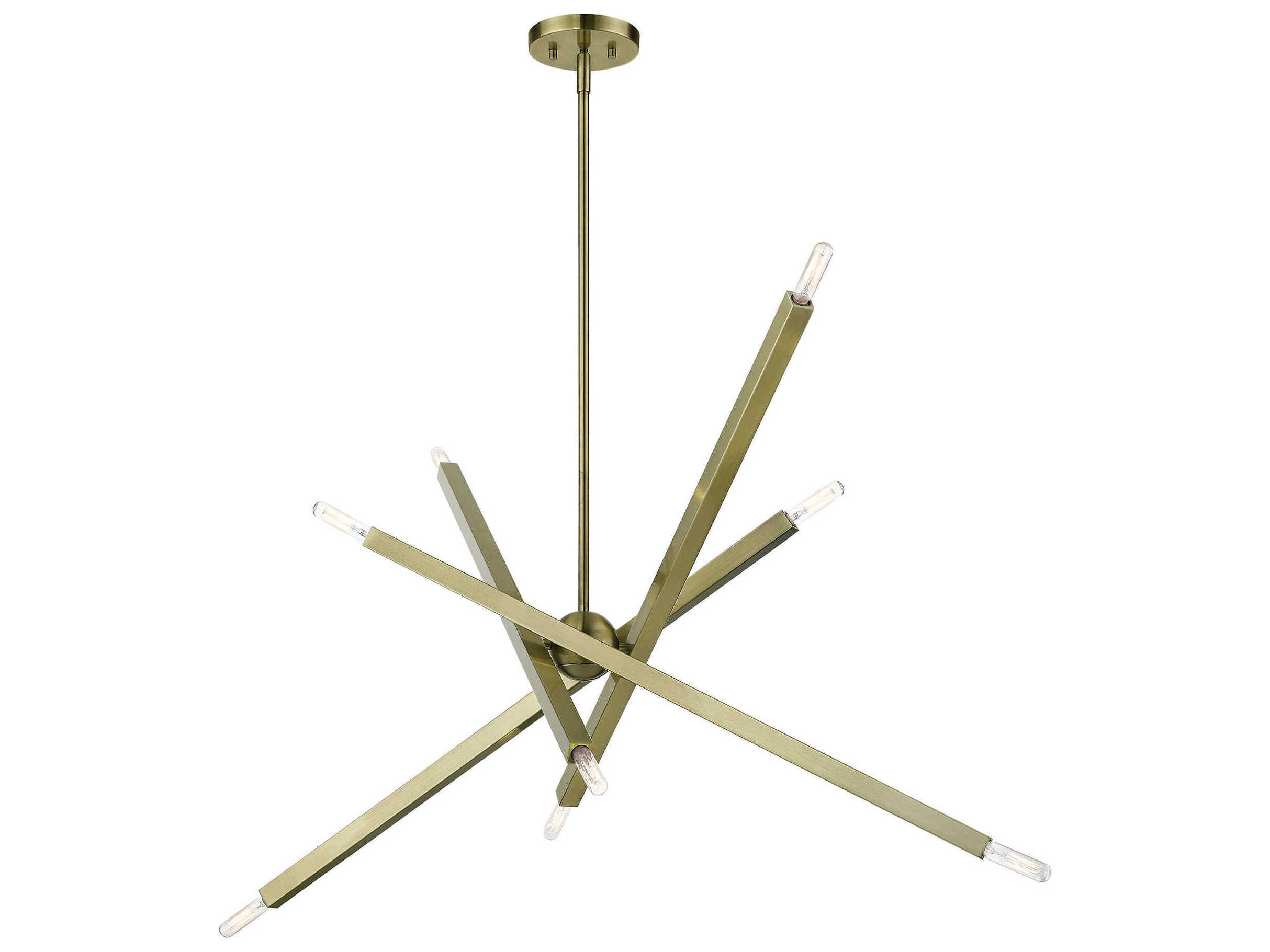 Livex Lighting Monaco 8-Light Antique Brass Candelabra Sputnik Chandelier