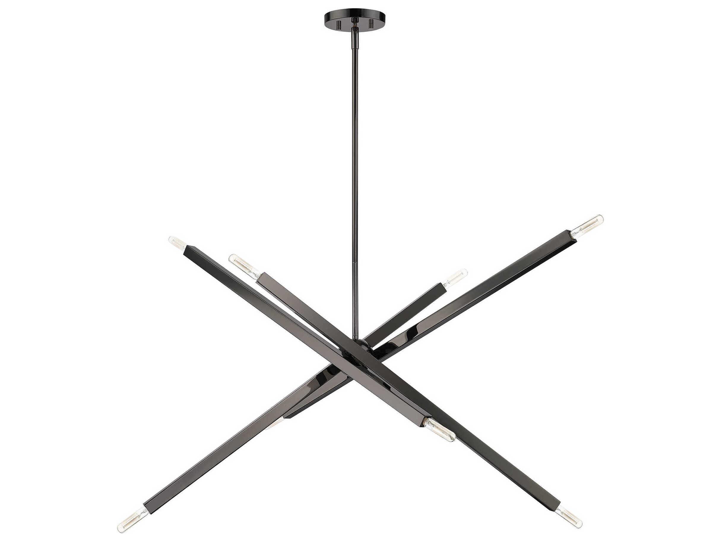 Livex Lighting Monaco 8-Light Black Chrome Candelabra Sputnik Chandelier