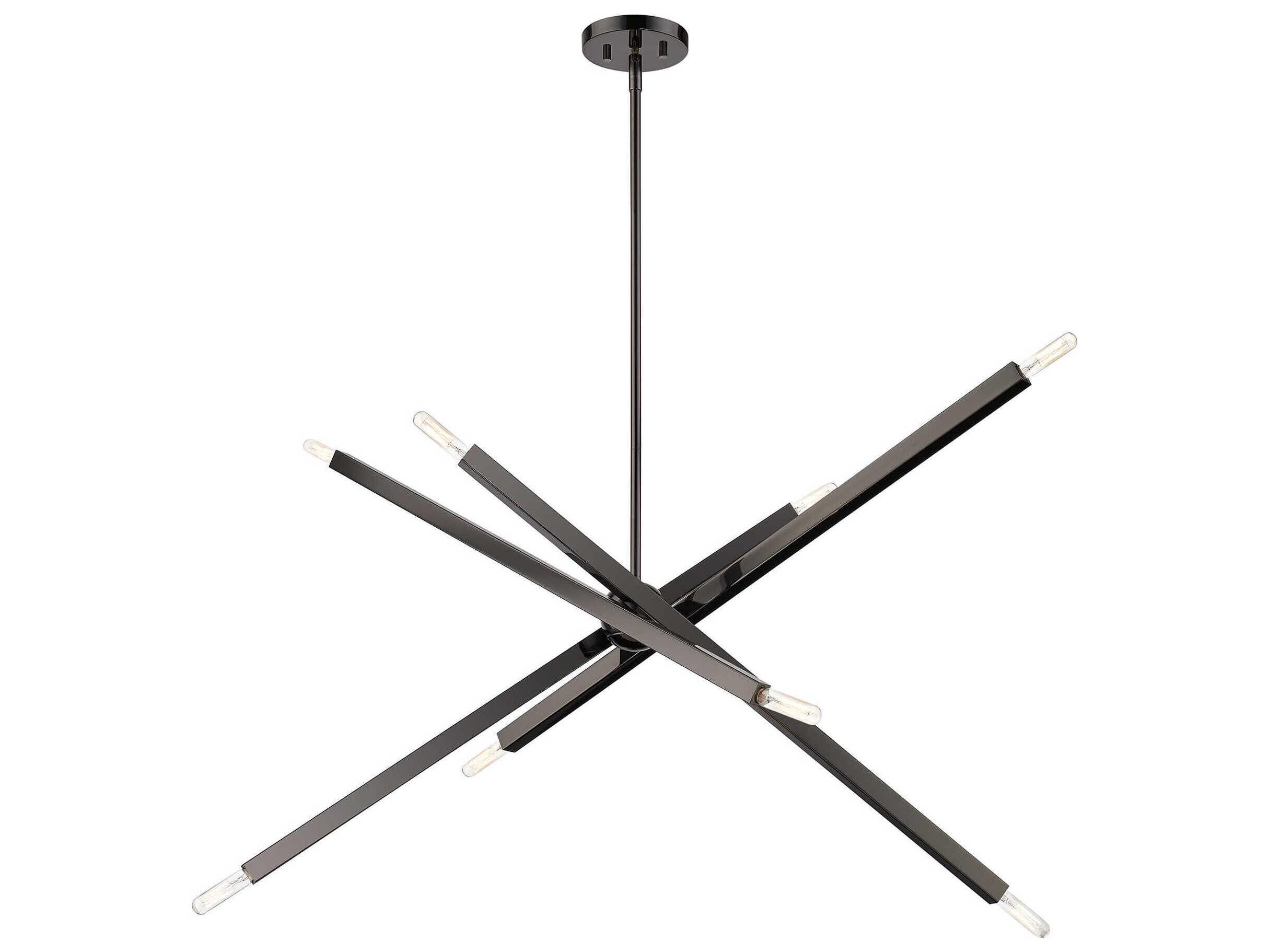 Livex Lighting Monaco 8-Light Black Chrome Candelabra Sputnik Chandelier