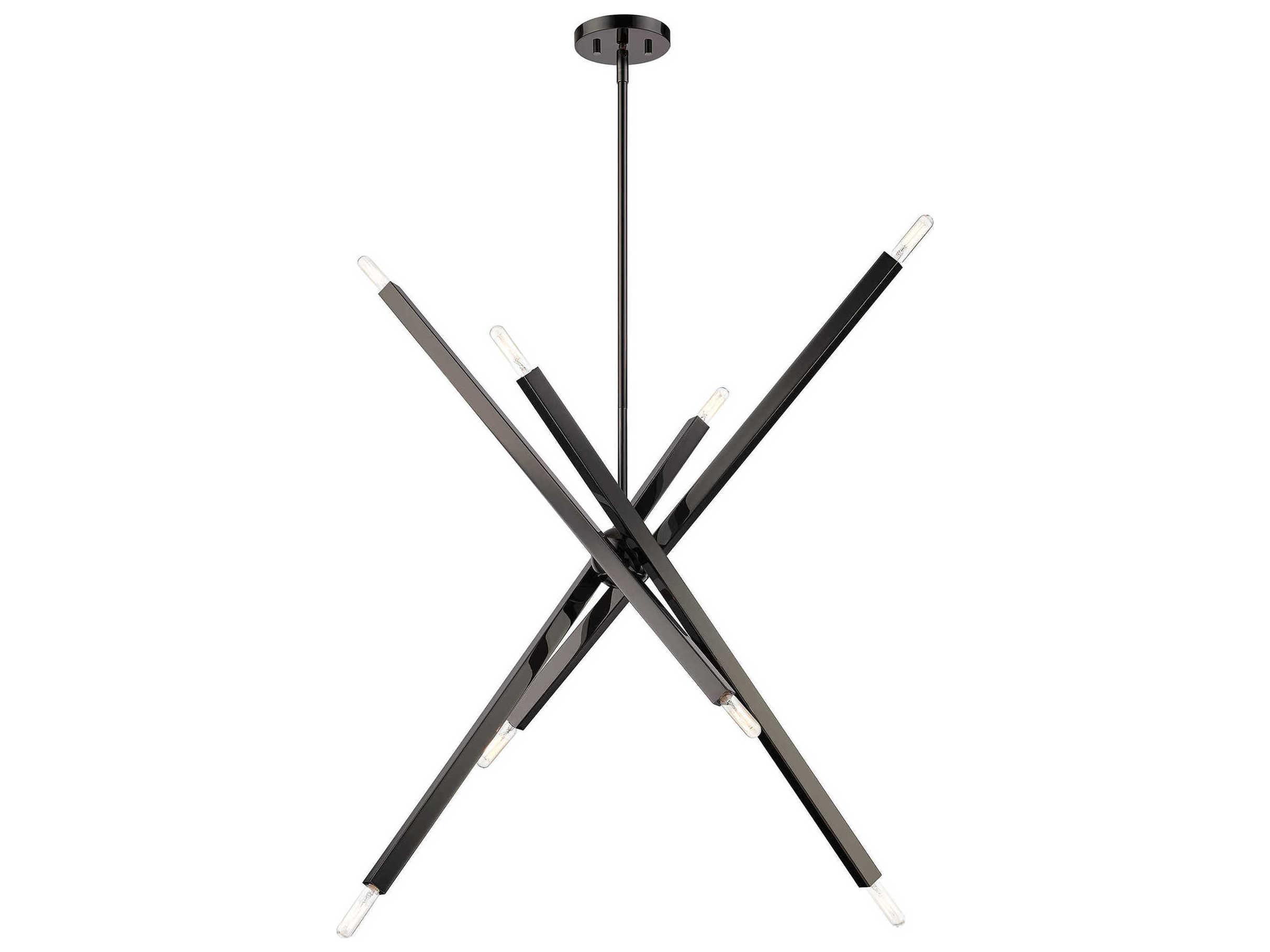 Livex Lighting Monaco 8-Light Black Chrome Candelabra Sputnik Chandelier