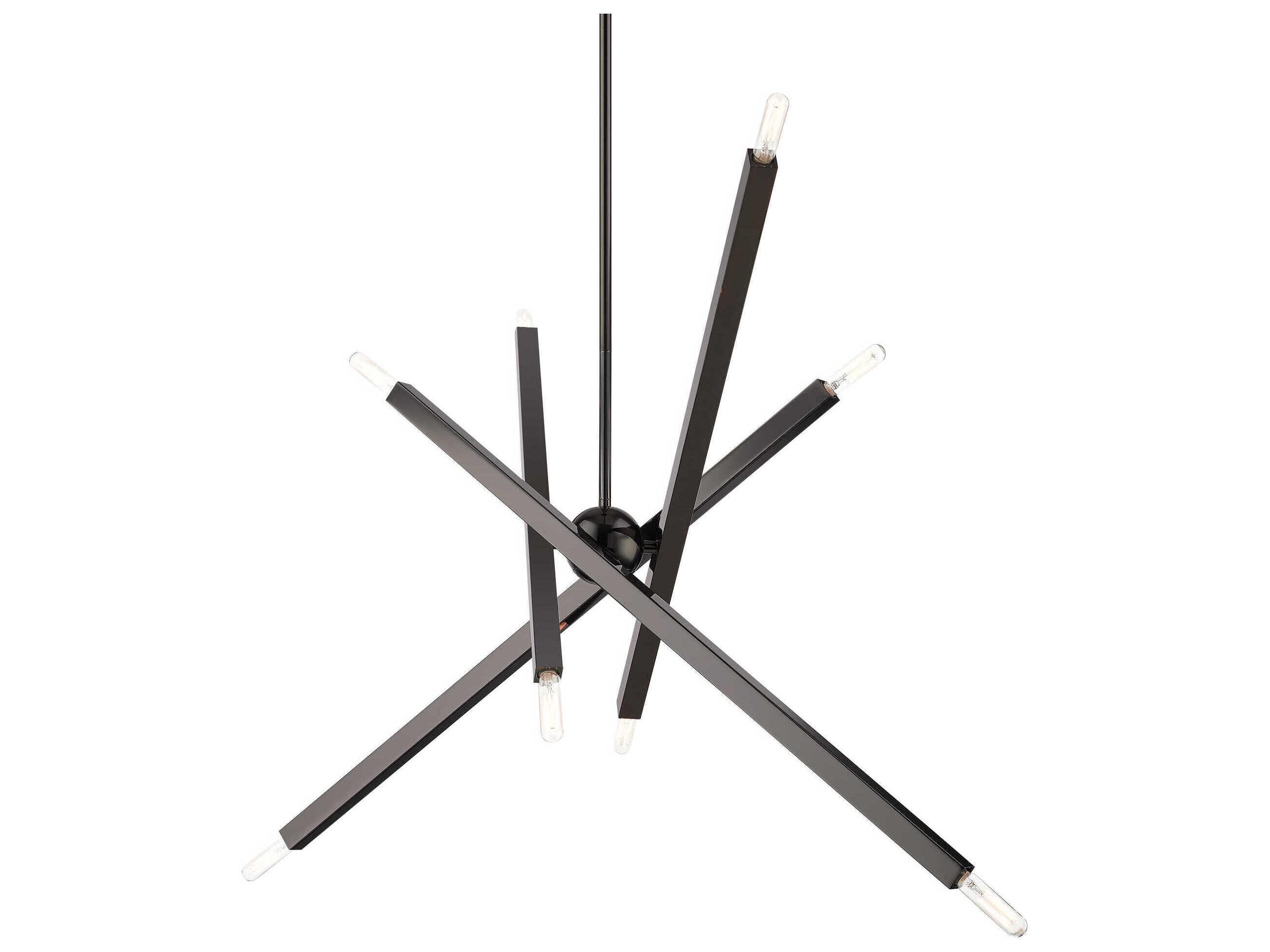 Livex Lighting Monaco 8-Light Black Chrome Candelabra Sputnik Chandelier