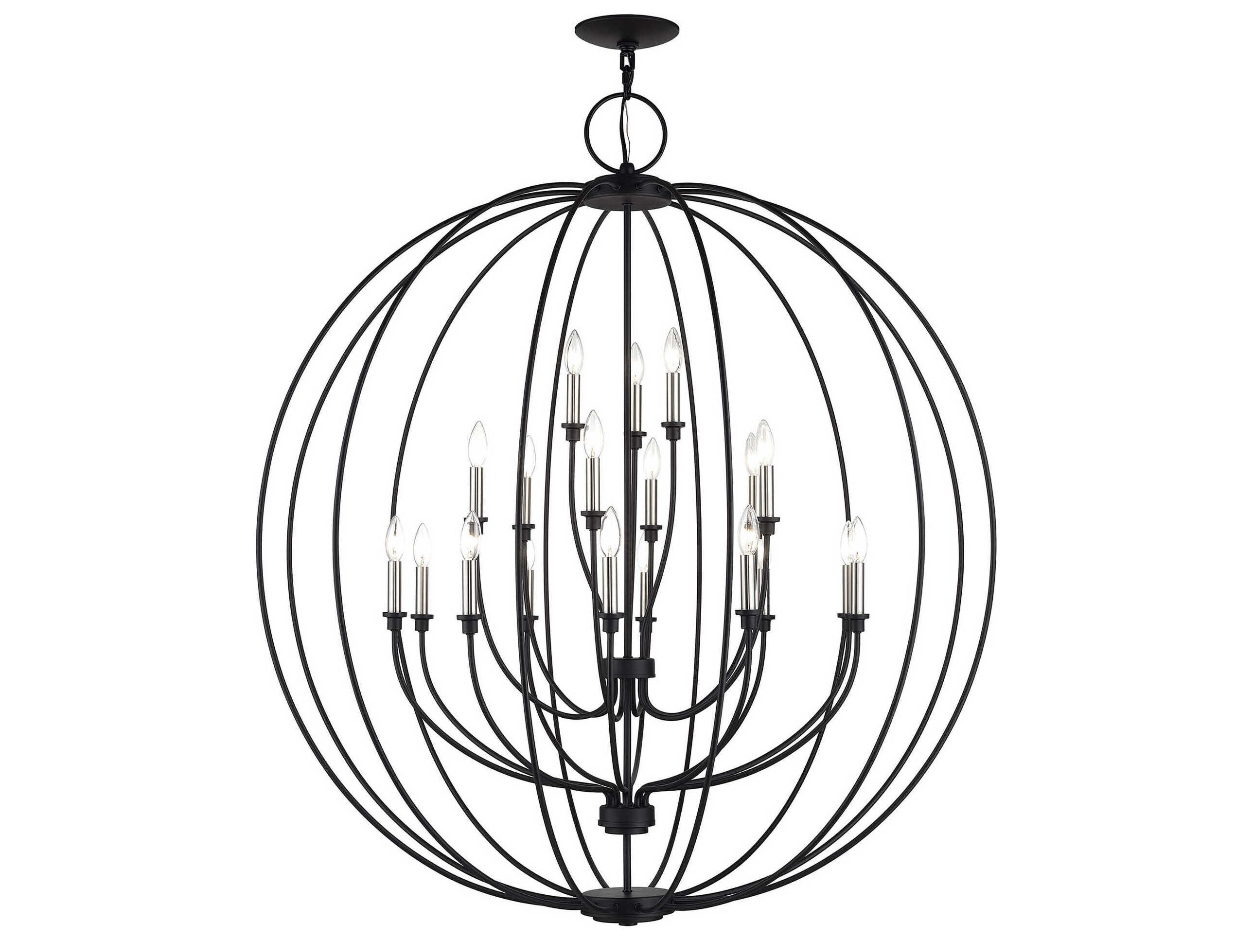 Livex Lighting Milania 19-Light Black Brushed Nickel Chandelier