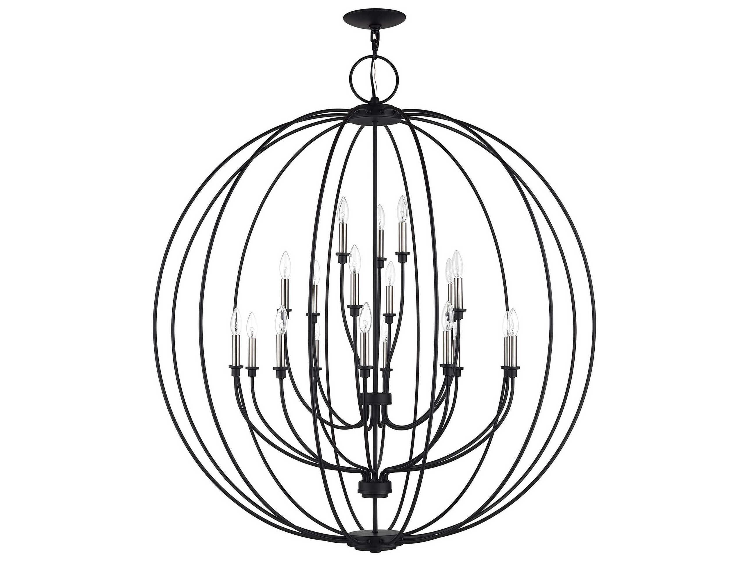 Livex Lighting Milania 19-Light Black Brushed Nickel Chandelier