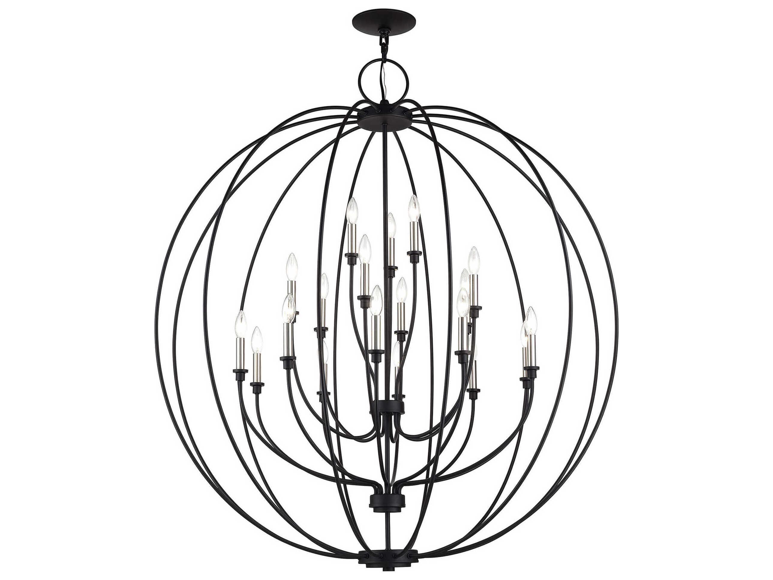 Livex Lighting Milania 19-Light Black Brushed Nickel Chandelier