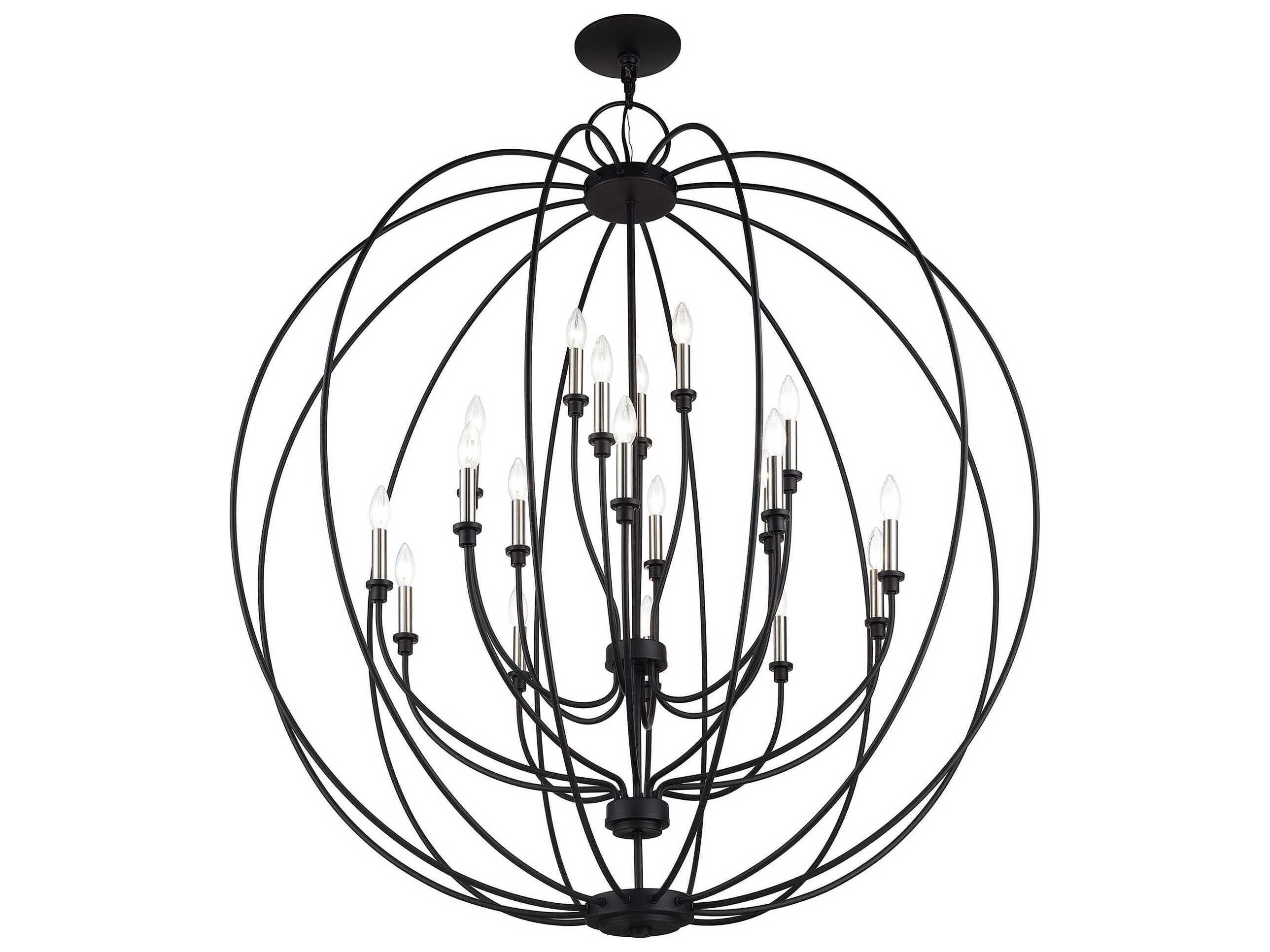Livex Lighting Milania 19-Light Black Brushed Nickel Chandelier