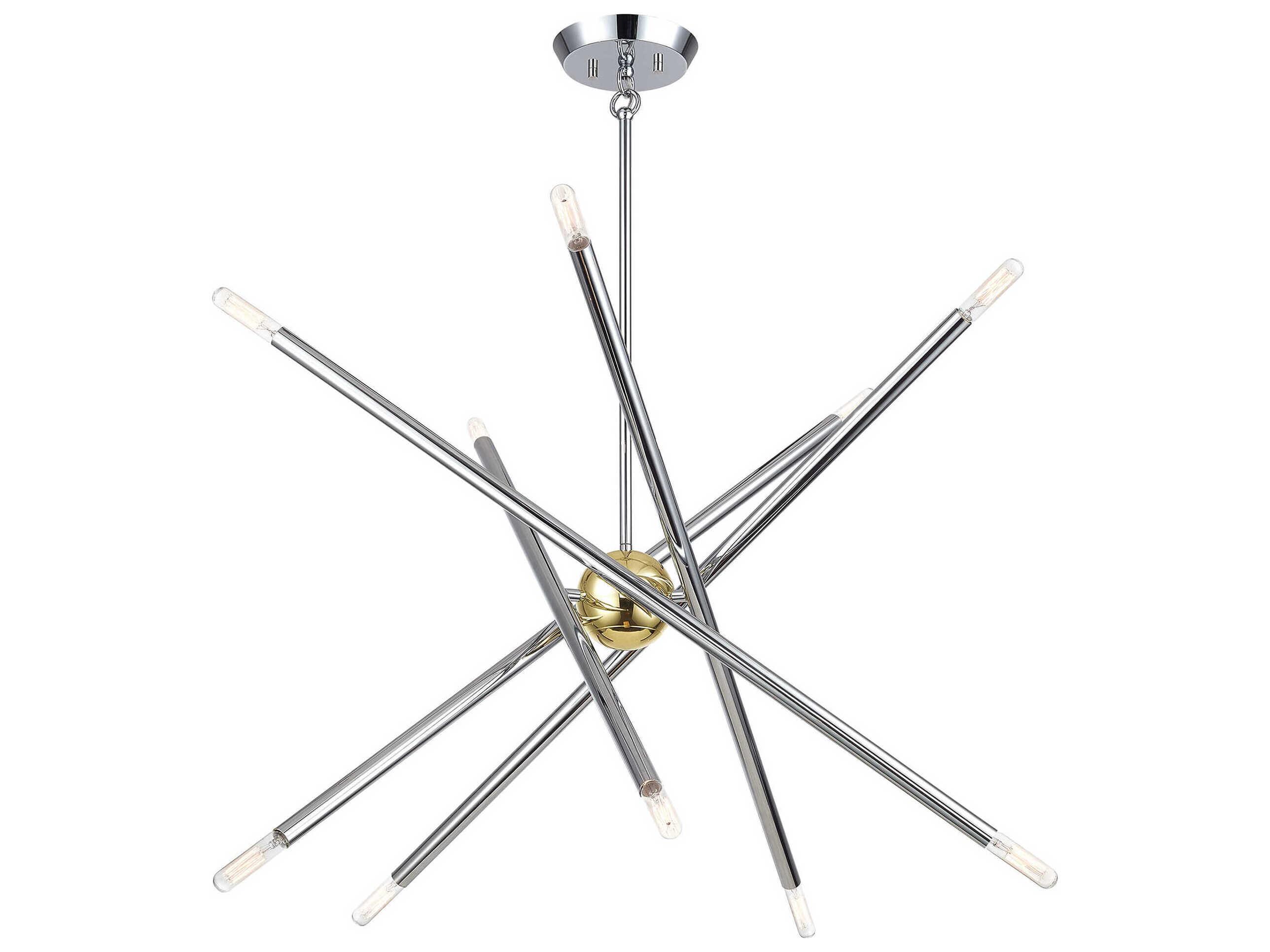 Livex Lighting Soho 10-Light Polished Chrome Polished Brass Chandelier