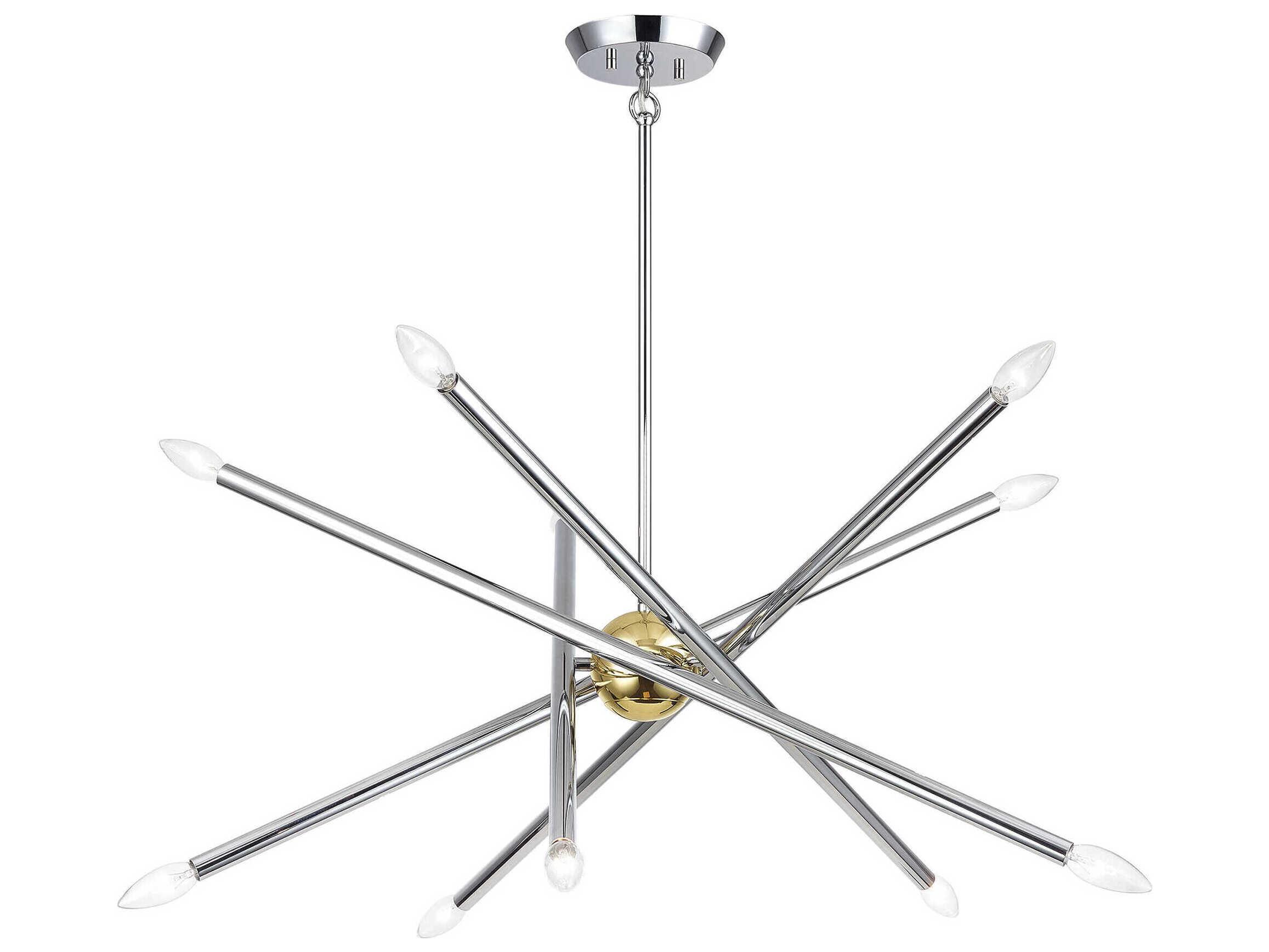 Livex Lighting Soho 10-Light Polished Chrome Polished Brass Chandelier