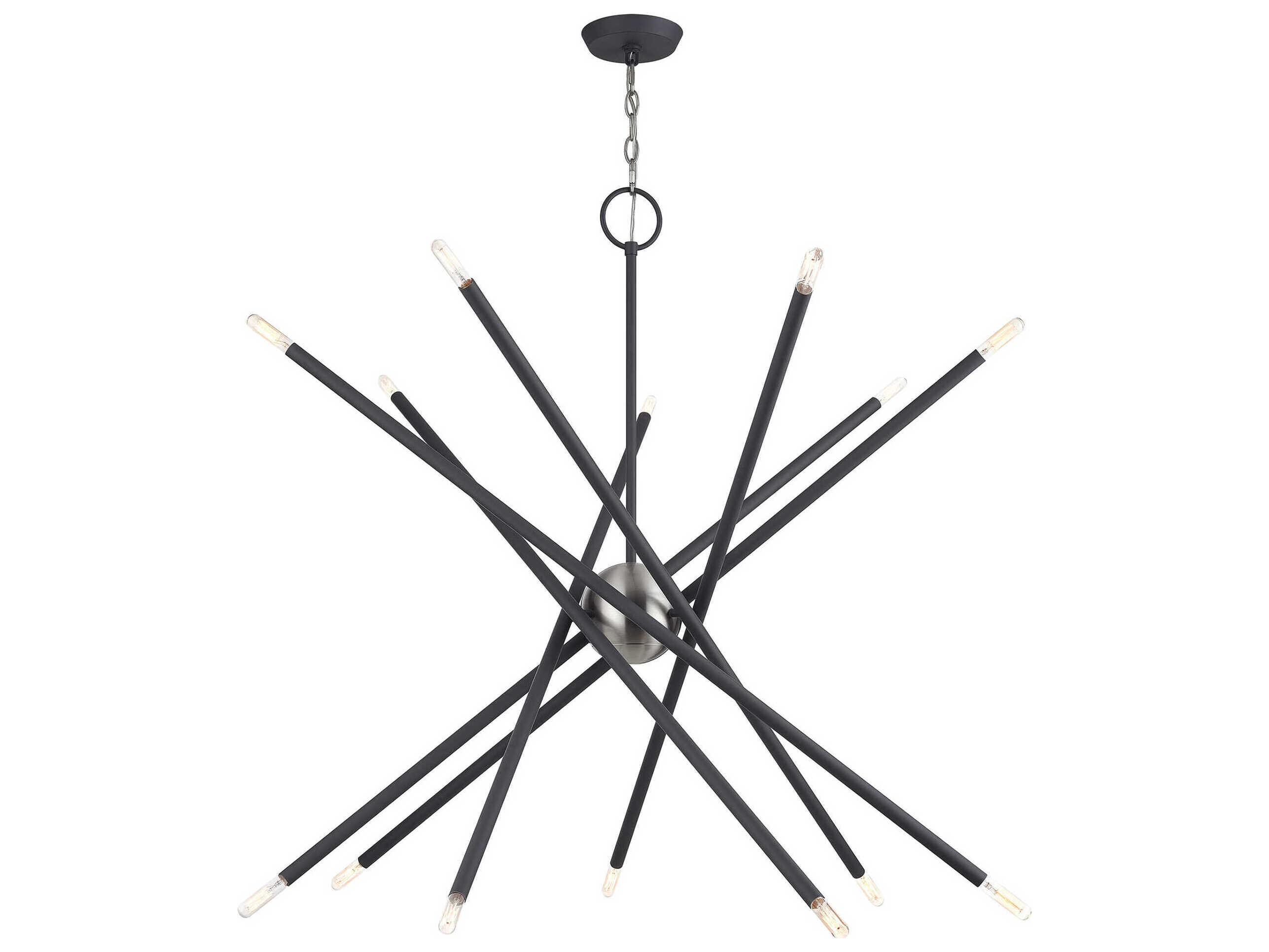 Livex Lighting Soho 14-Light Scandinavian Gray Brushed Nickel Chandelier