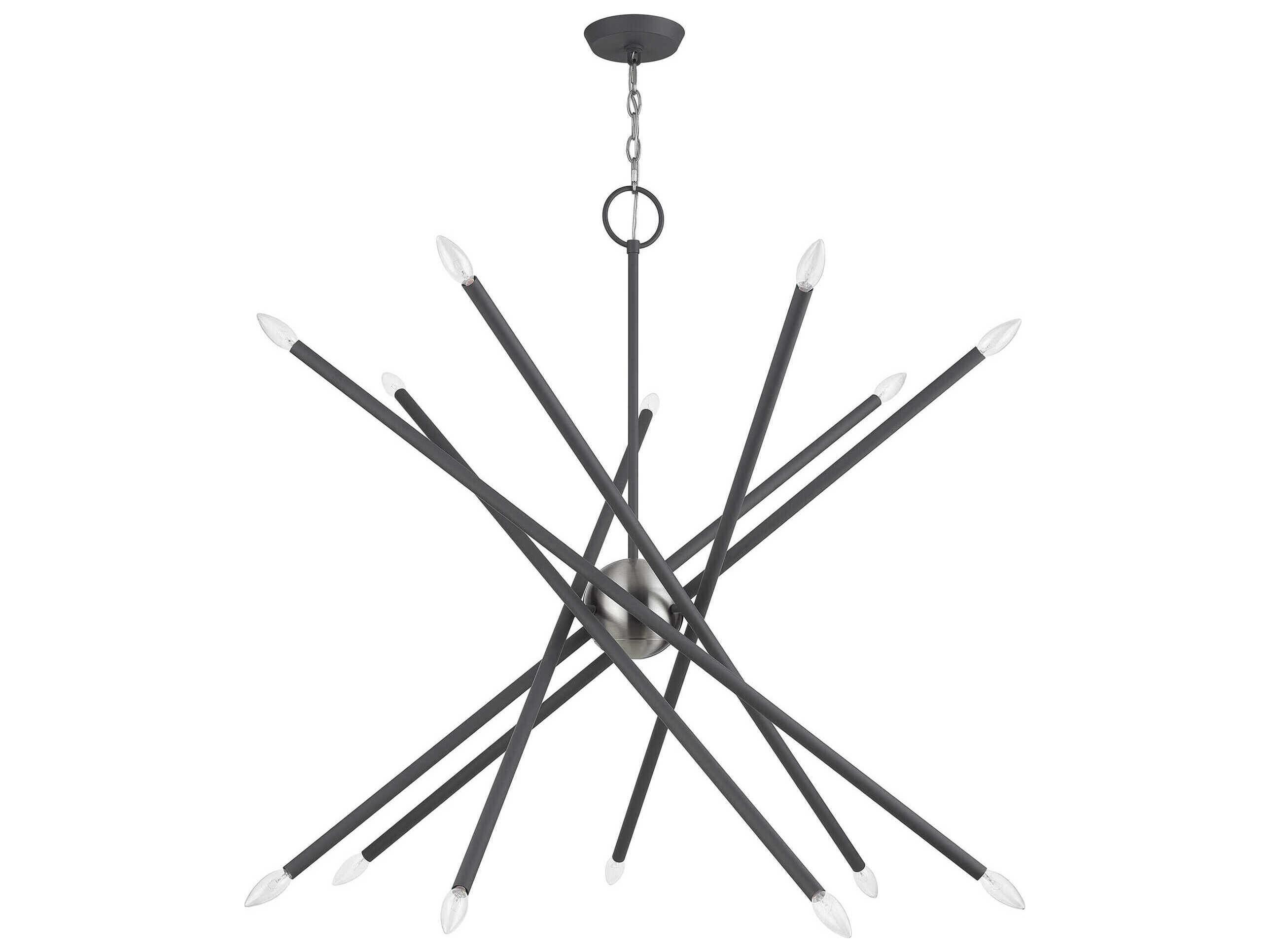 Livex Lighting Soho 14-Light Scandinavian Gray Brushed Nickel Chandelier