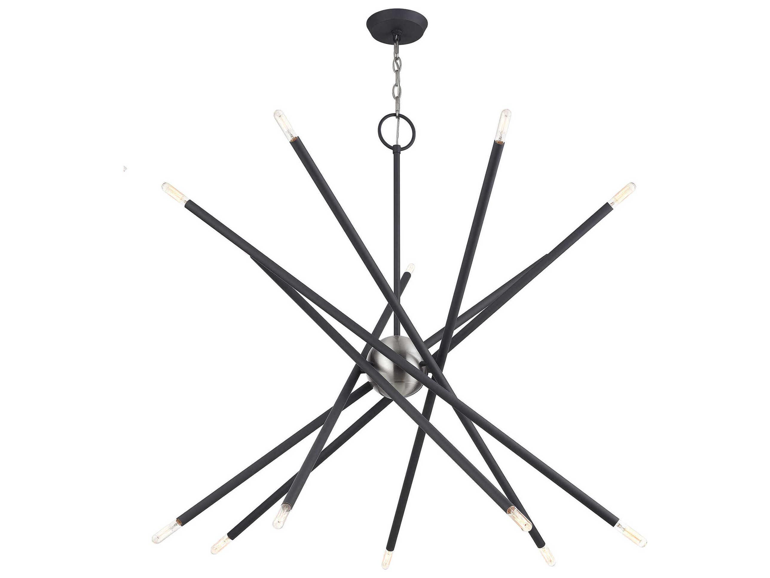 Livex Lighting Soho 14-Light Scandinavian Gray Brushed Nickel Chandelier