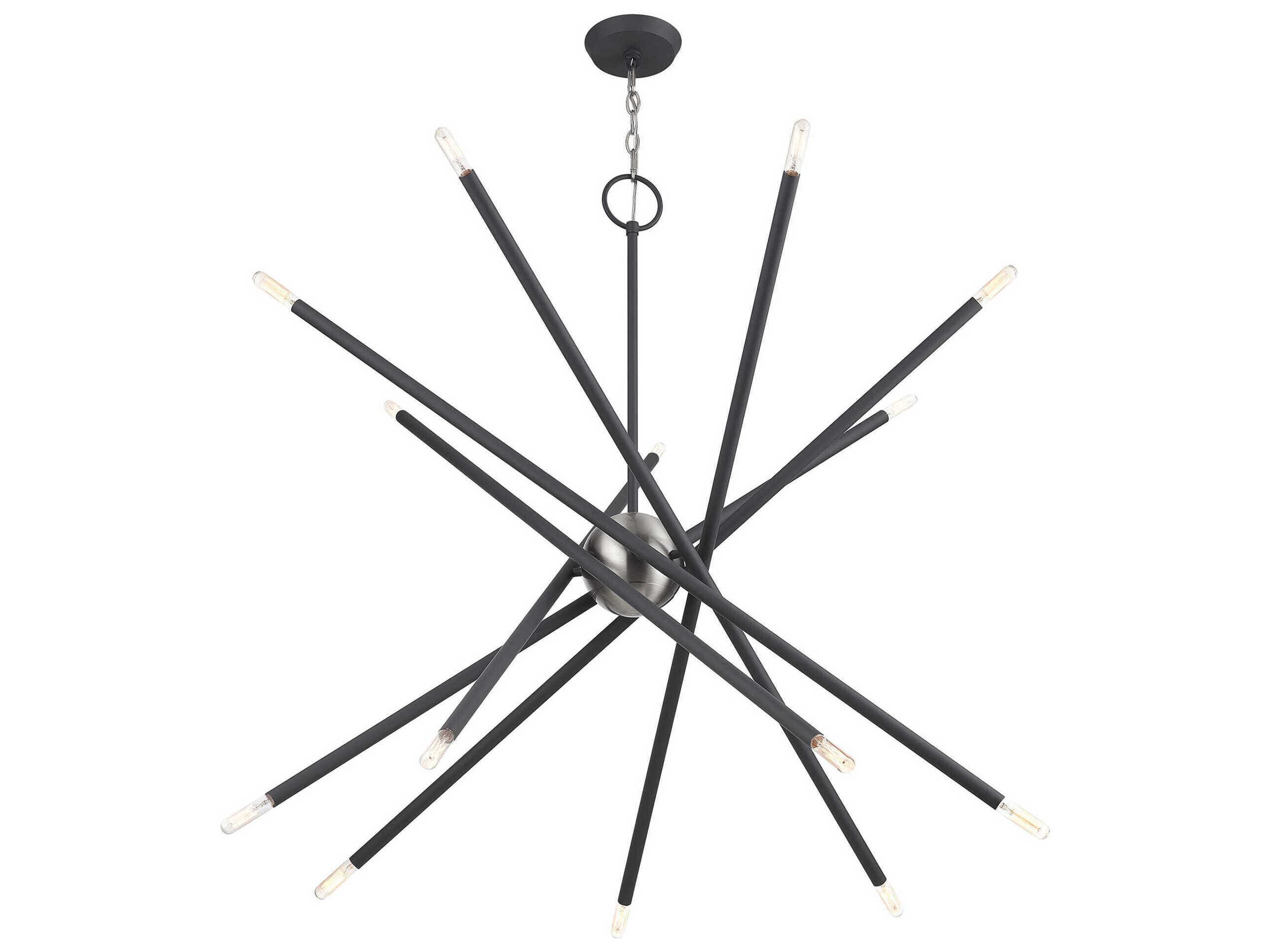 Livex Lighting Soho 14-Light Scandinavian Gray Brushed Nickel Chandelier