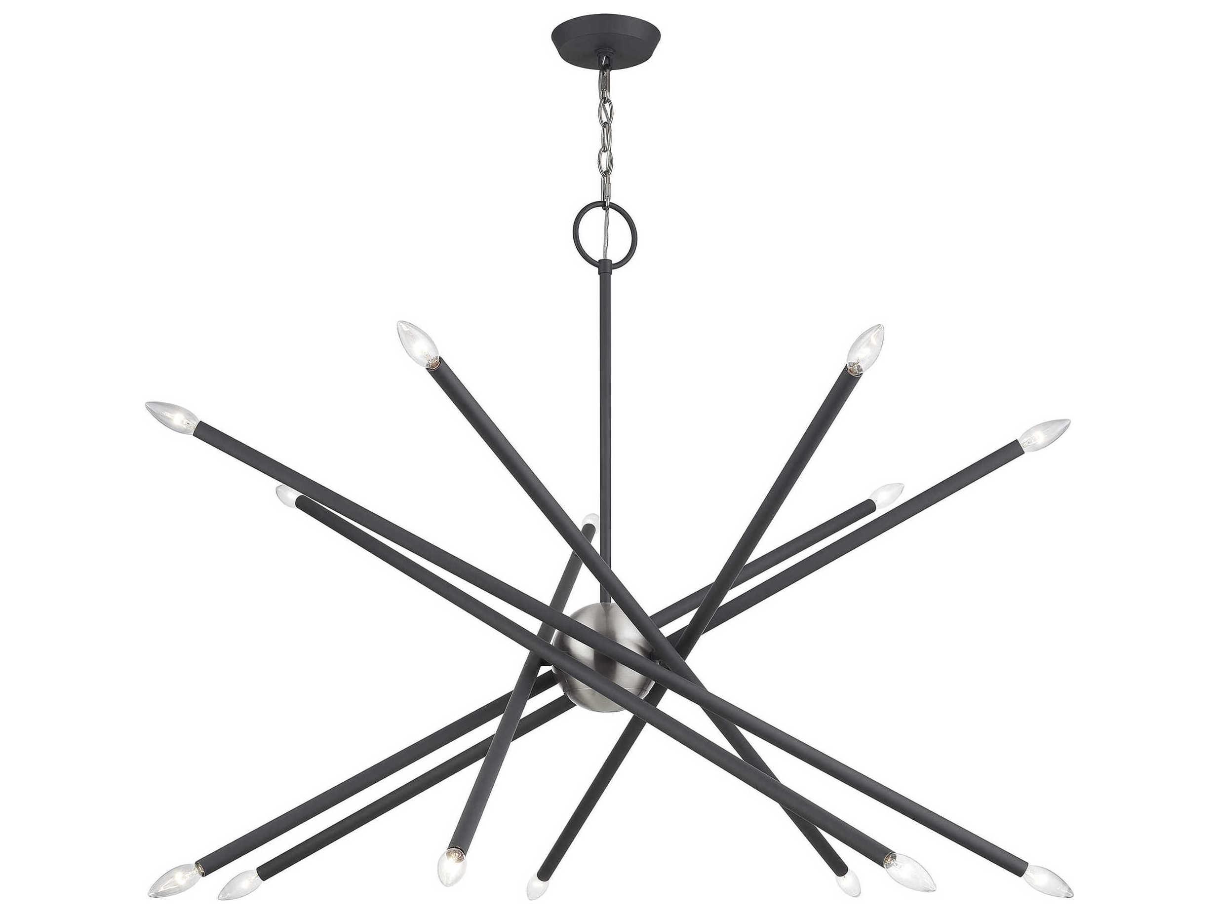 Livex Lighting Soho 14-Light Scandinavian Gray Brushed Nickel Chandelier