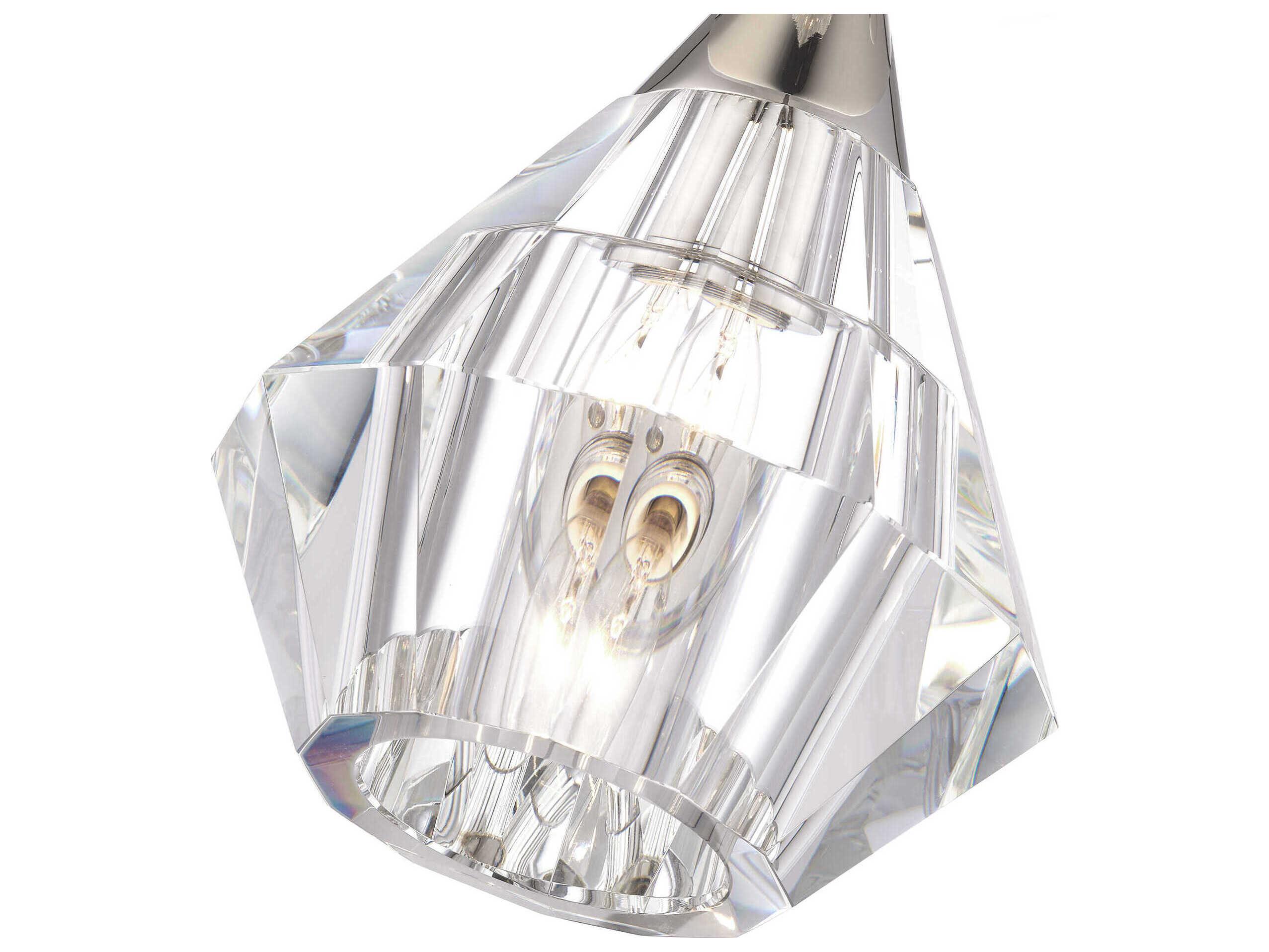 Livex Lighting Brussels 1-Light Polished Nickel Crystal Semi Flush Mount