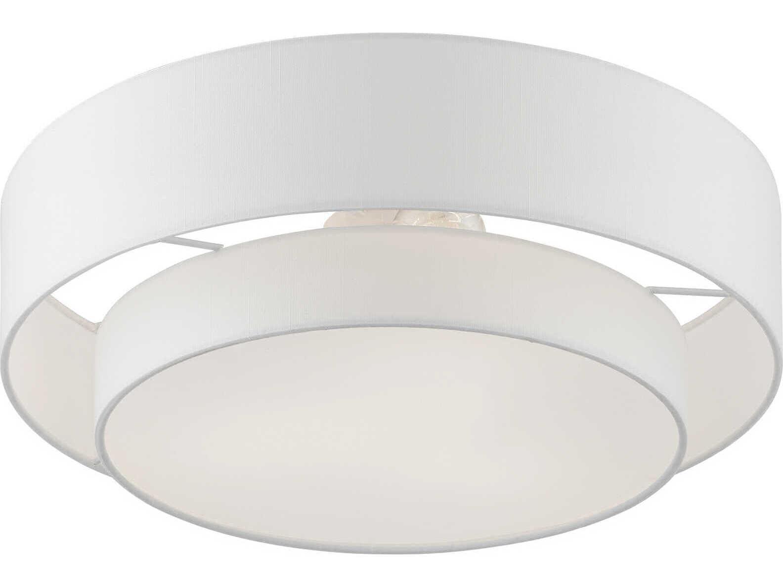 Livex Lighting Meridian 3-Light Brushed Nickel Drum Semi Flush Mount