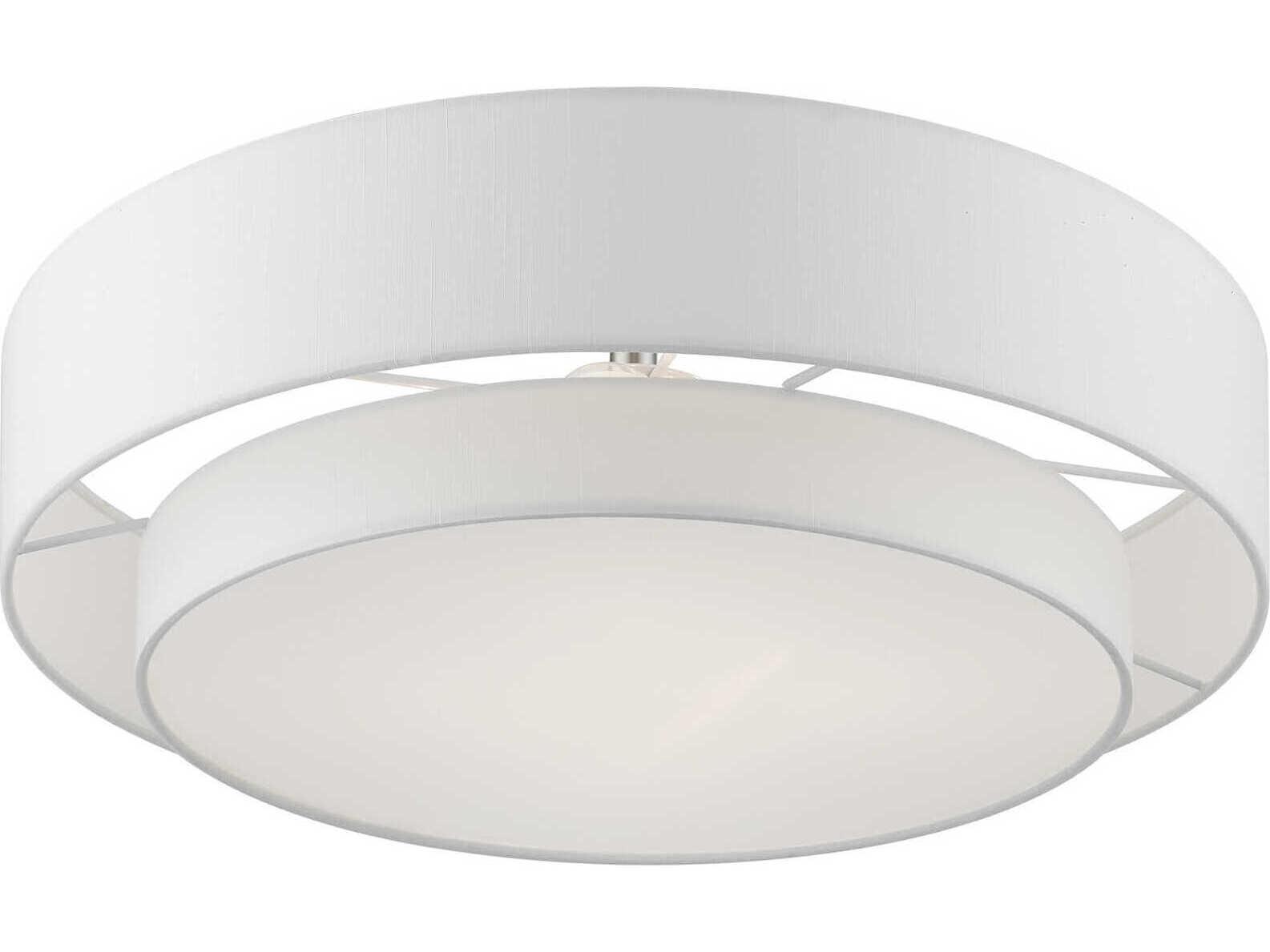 Livex Lighting Meridian 4-Light Brushed Nickel Drum Semi Flush Mount