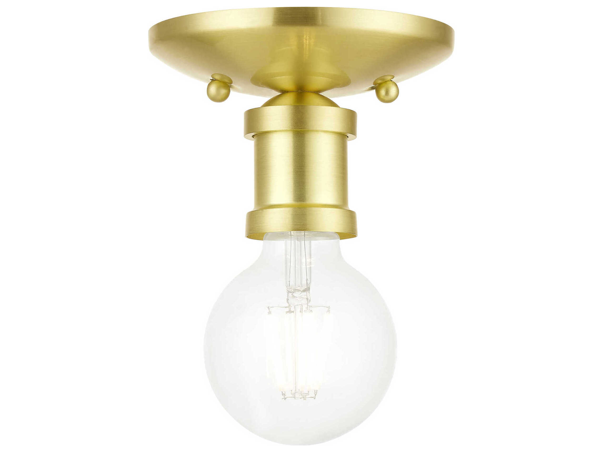Livex Lighting Lansdale 1-Light Satin Brass Semi Flush Mount
