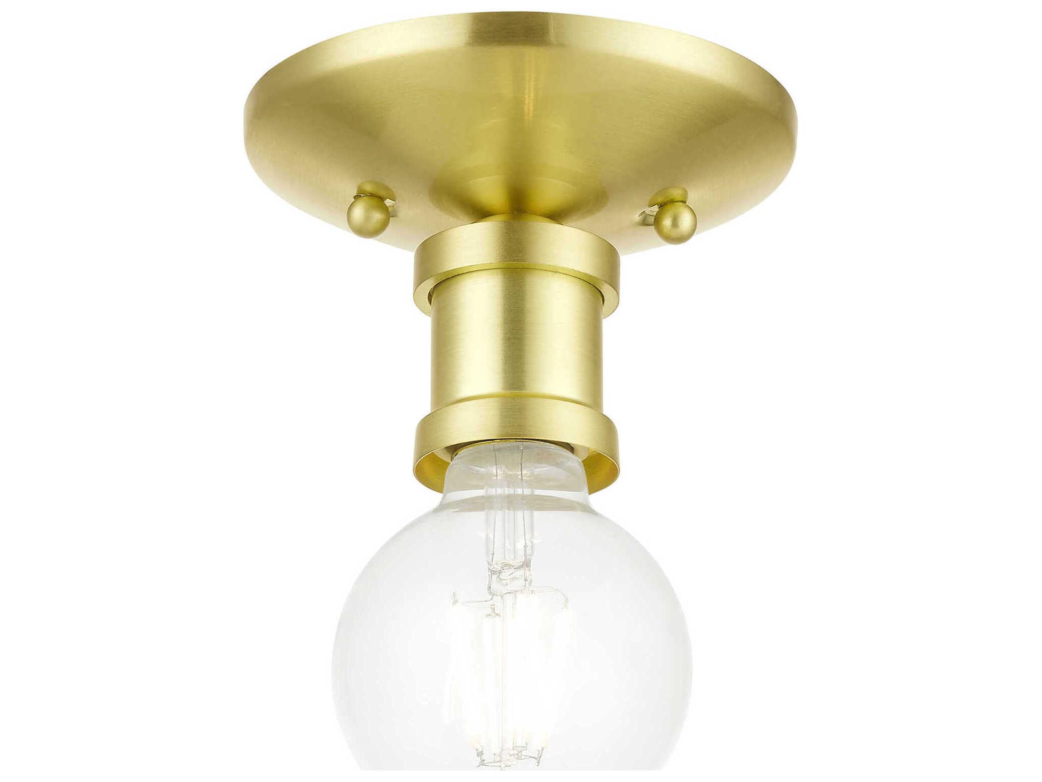 Livex Lighting Lansdale 1-Light Satin Brass Semi Flush Mount