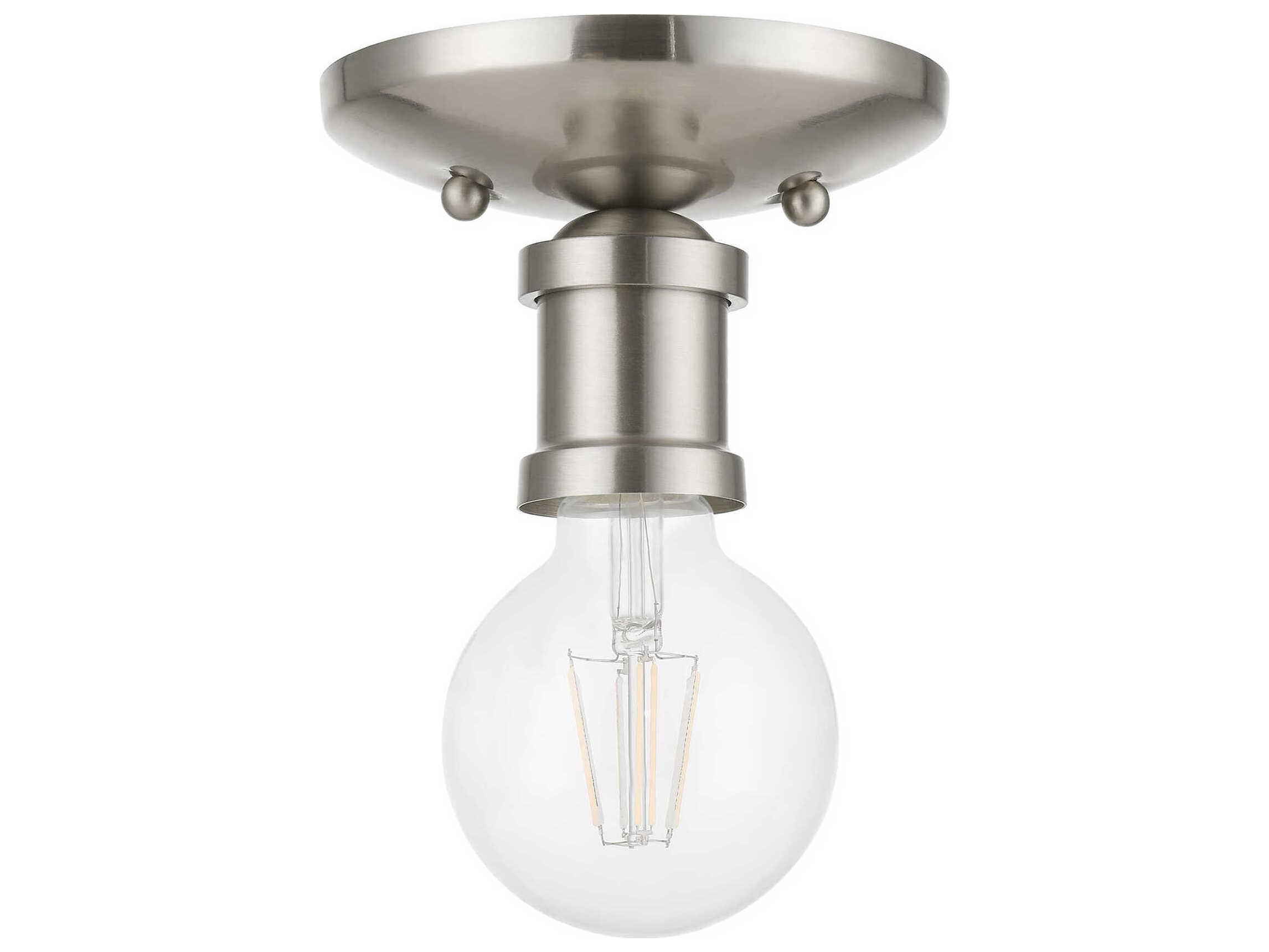 Livex Lighting Lansdale 1-Light Brushed Nickel Semi Flush Mount