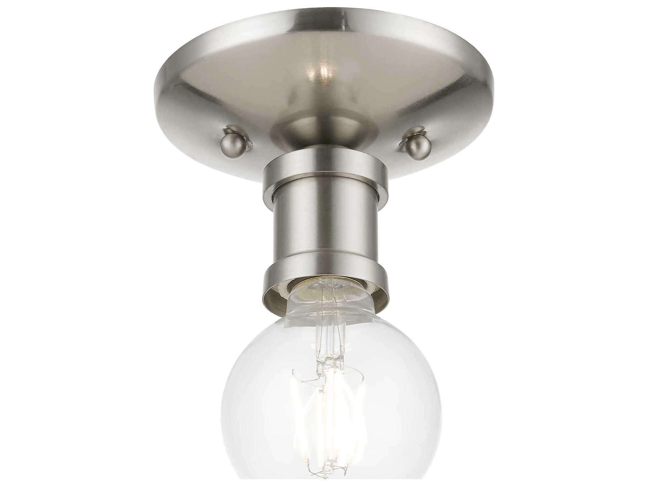Livex Lighting Lansdale 1-Light Brushed Nickel Semi Flush Mount