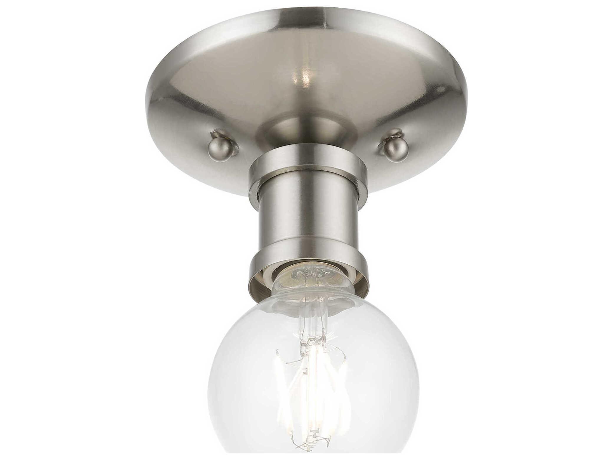Livex Lighting Lansdale 1-Light Brushed Nickel Semi Flush Mount