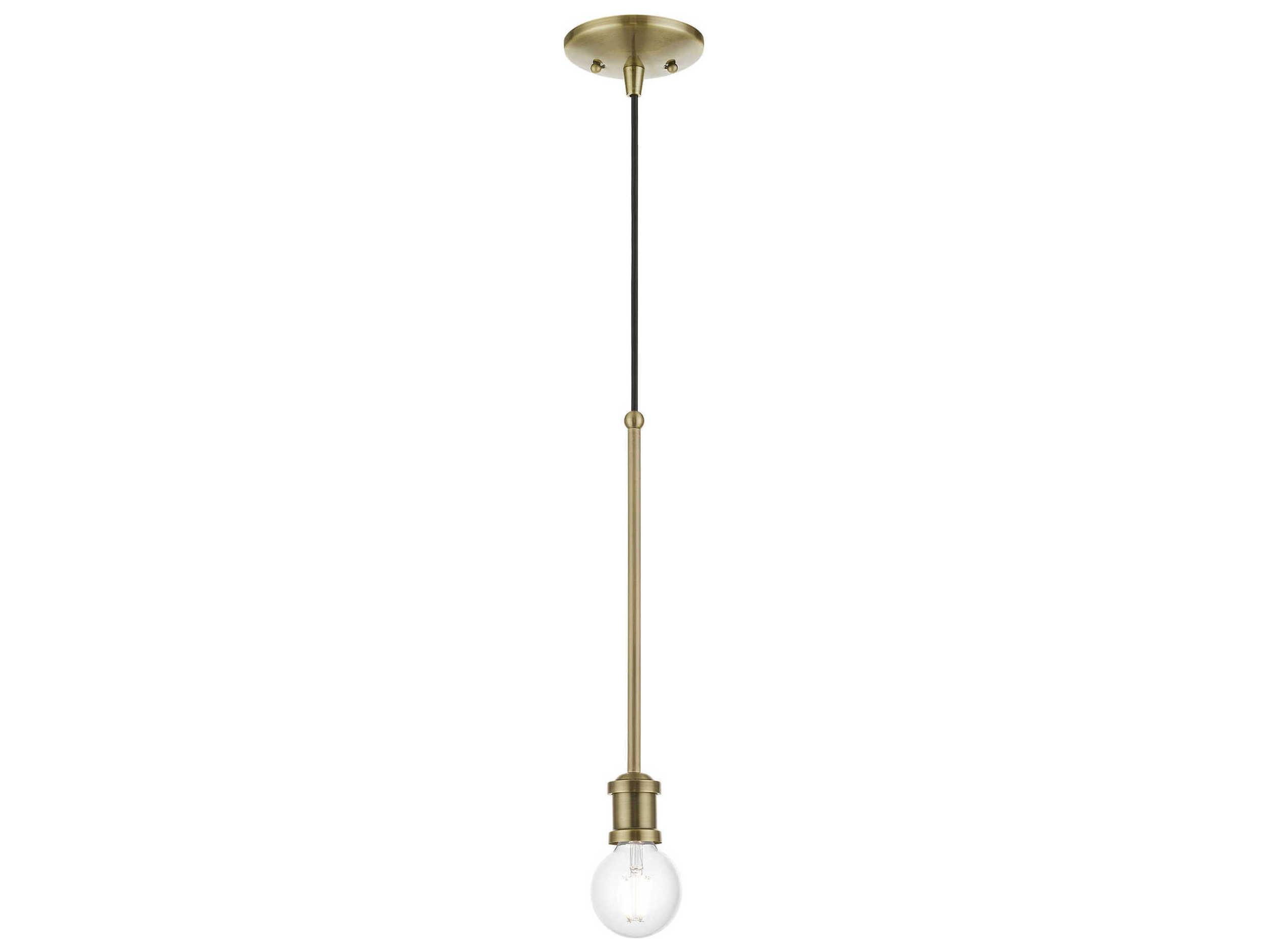 Livex Lighting Lansdale 1-Light Antique Brass Mini Pendant