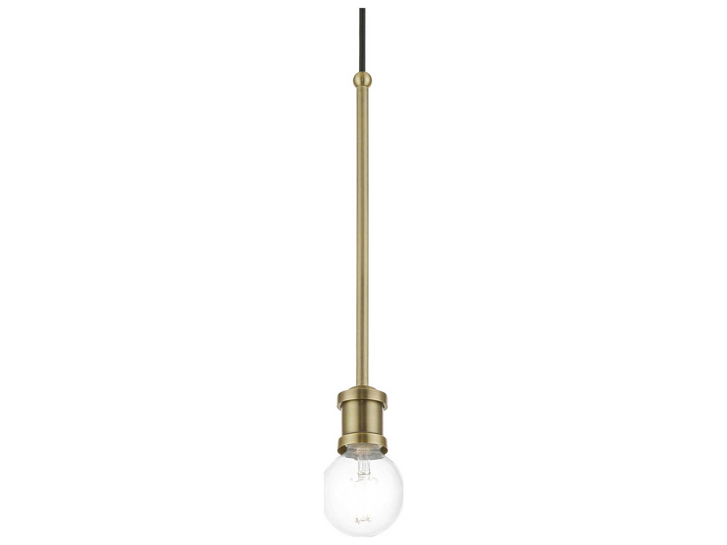 Livex Lighting Lansdale 1-Light Antique Brass Mini Pendant