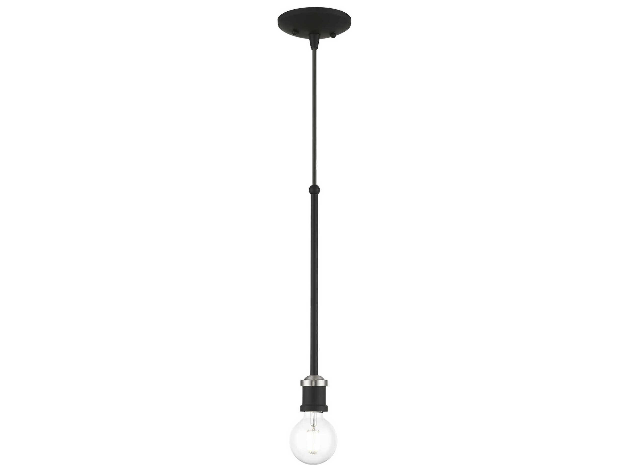 Livex Lighting Lansdale 1-Light Black Brushed Nickel Mini Pendant