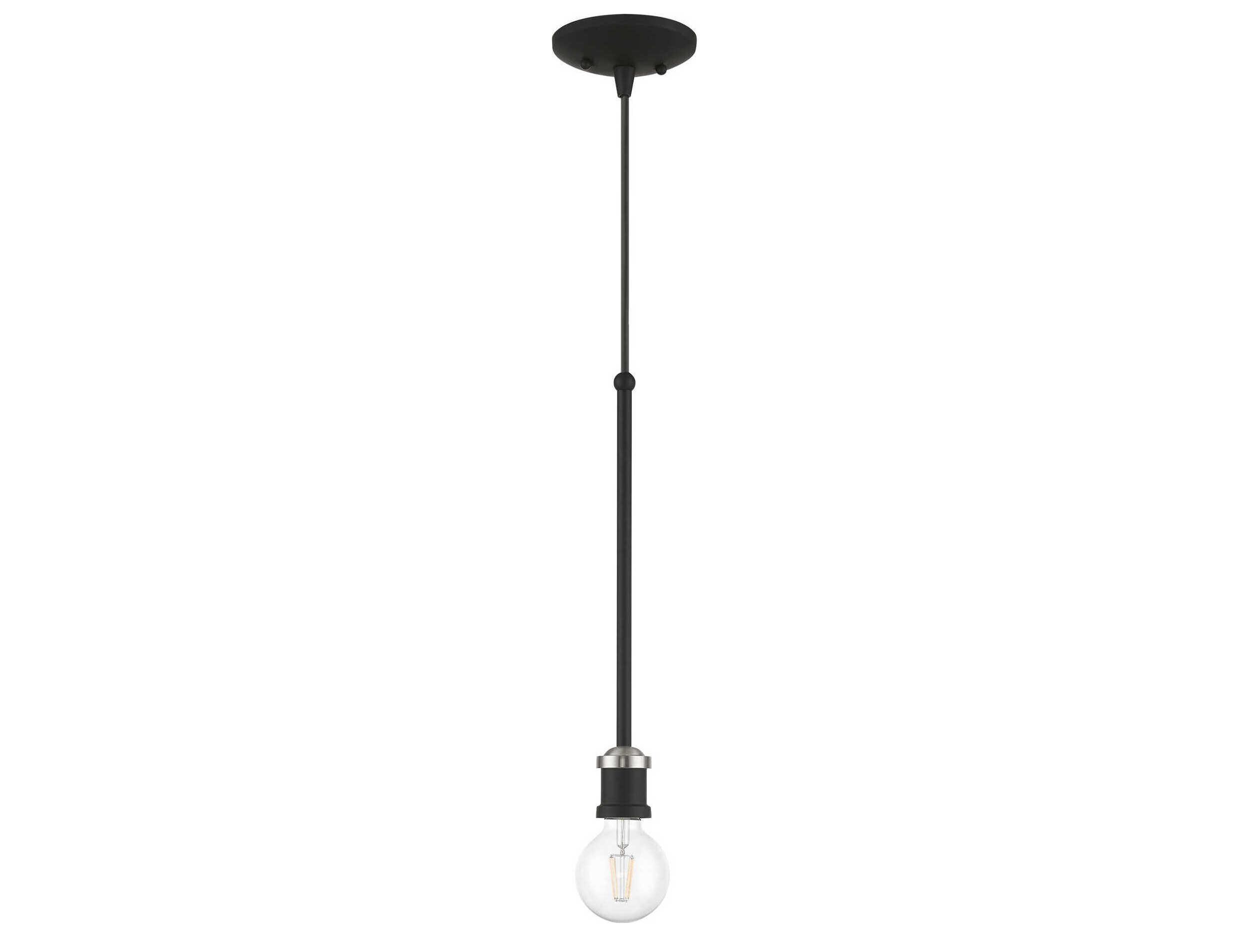 Livex Lighting Lansdale 1-Light Black Brushed Nickel Mini Pendant