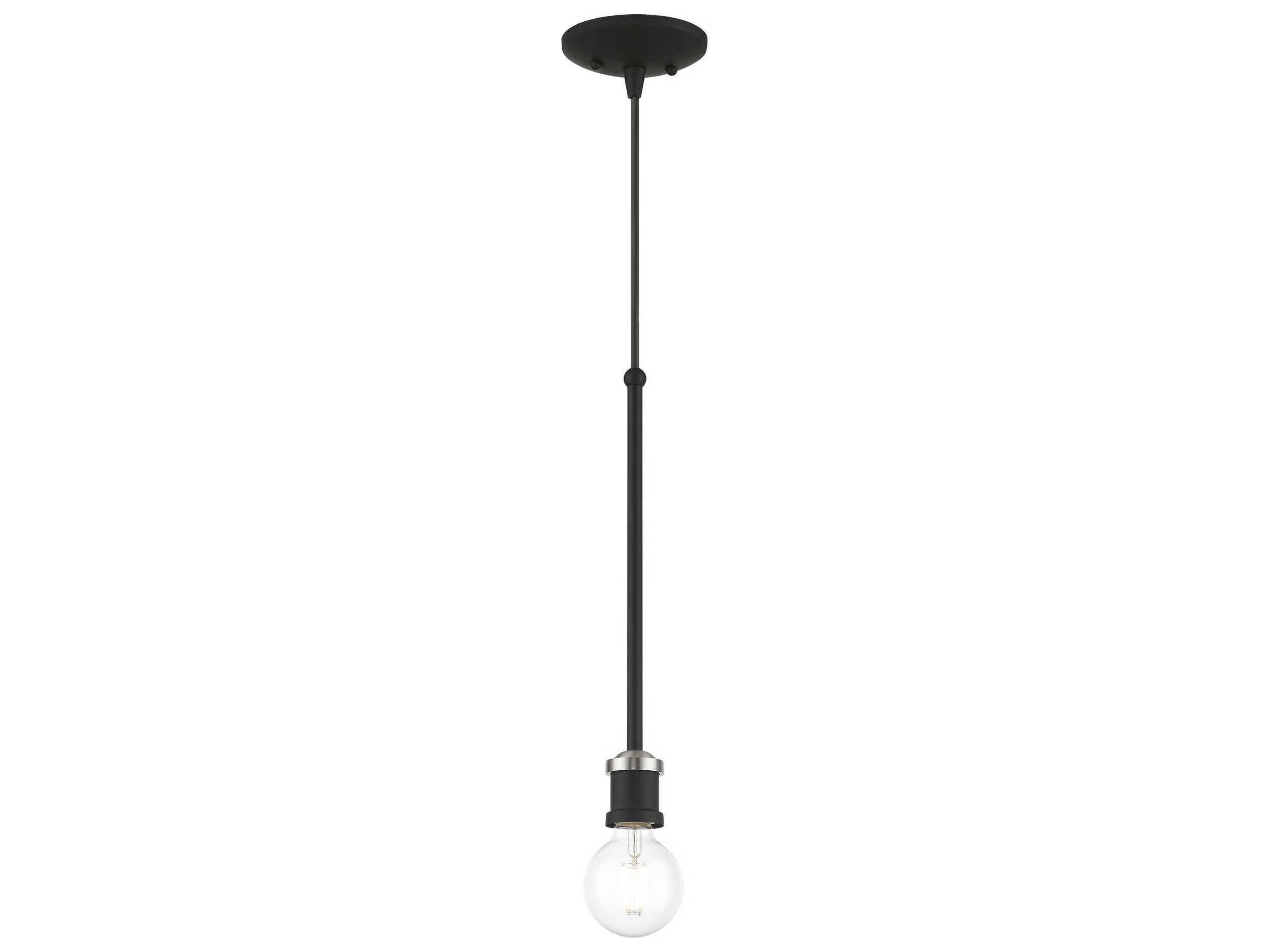 Livex Lighting Lansdale 1-Light Black Brushed Nickel Mini Pendant