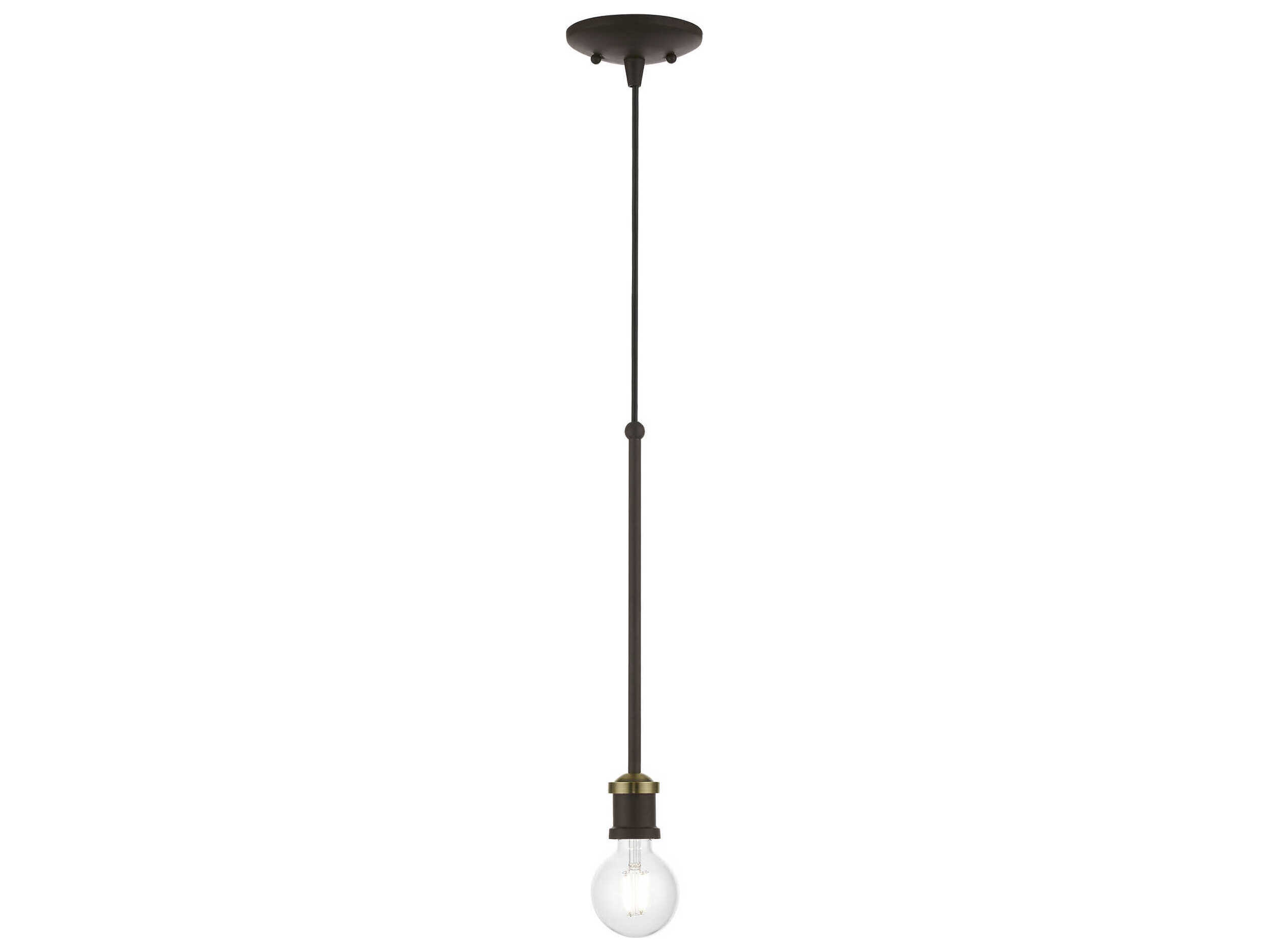 Livex Lighting Lansdale 1-Light Bronze Antique Brass Mini Pendant