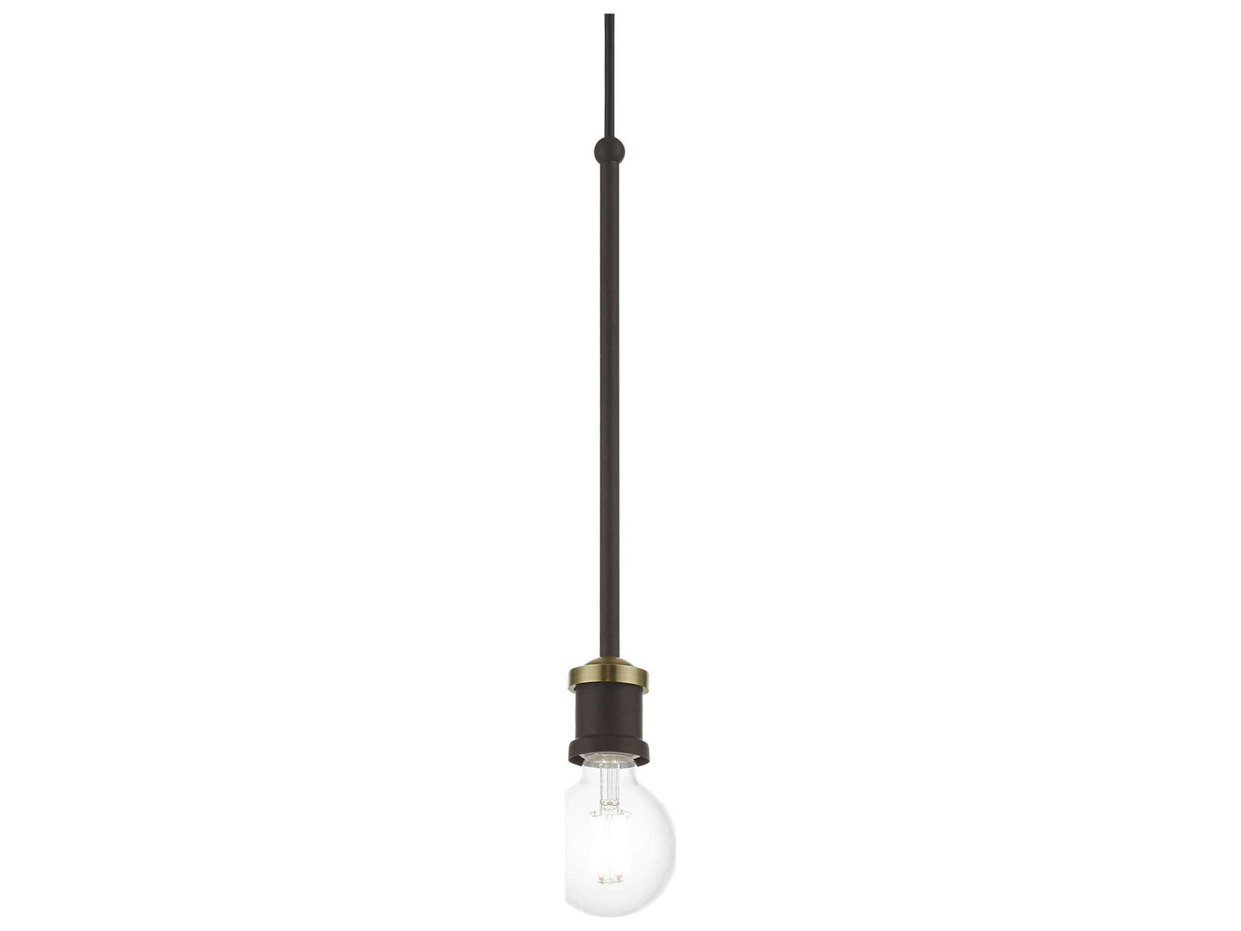 Livex Lighting Lansdale 1-Light Bronze Antique Brass Mini Pendant